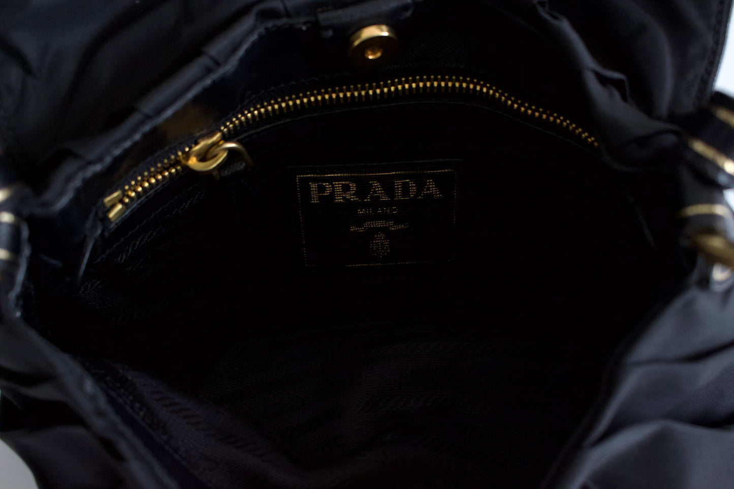Prada 2000s black nylon baguette
