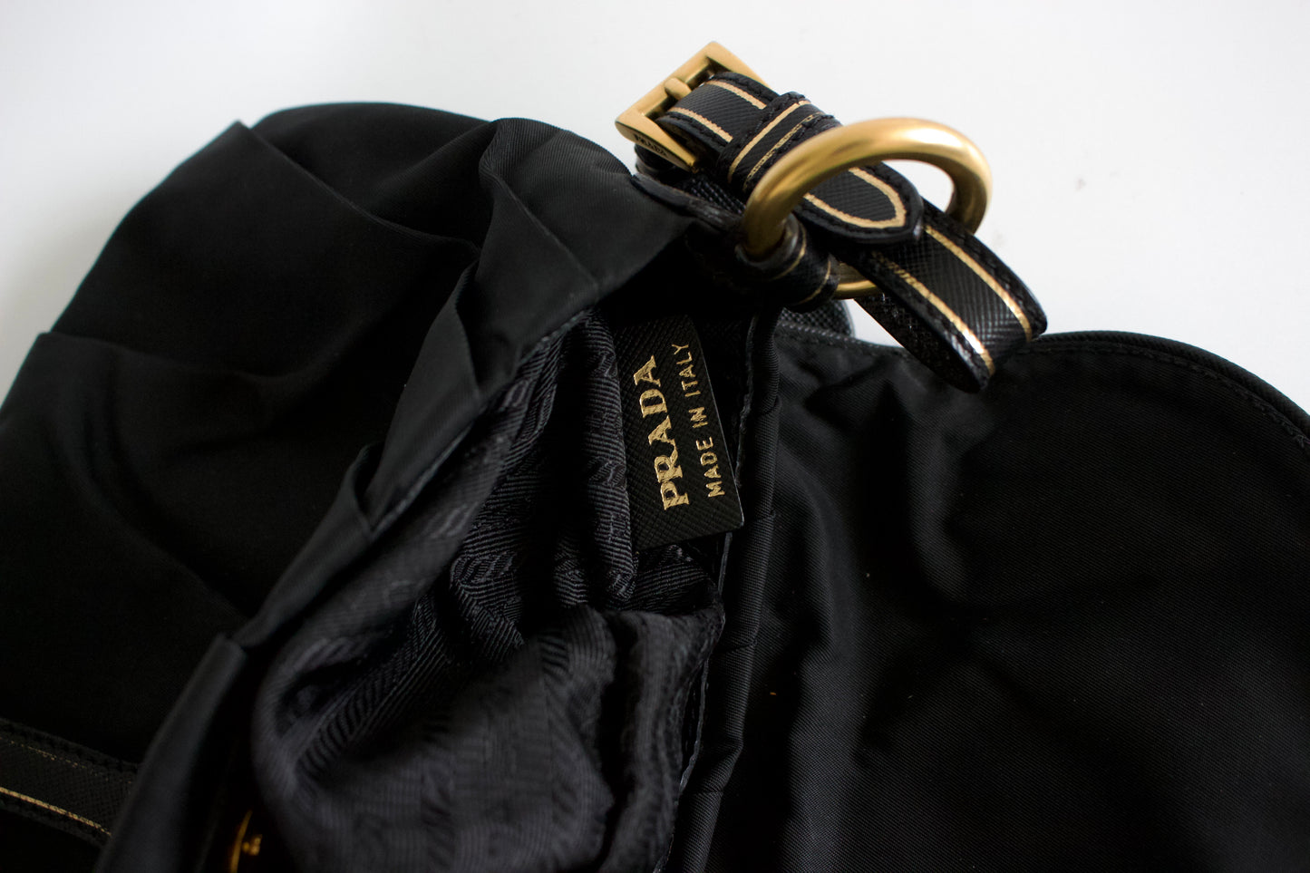 Prada 2000s black nylon baguette