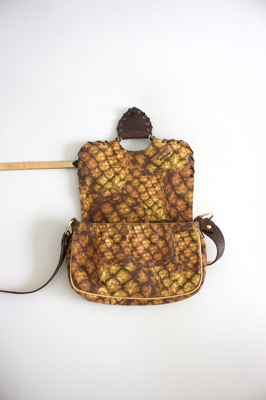 Roberto Cavalli brown and gold crossbody bag