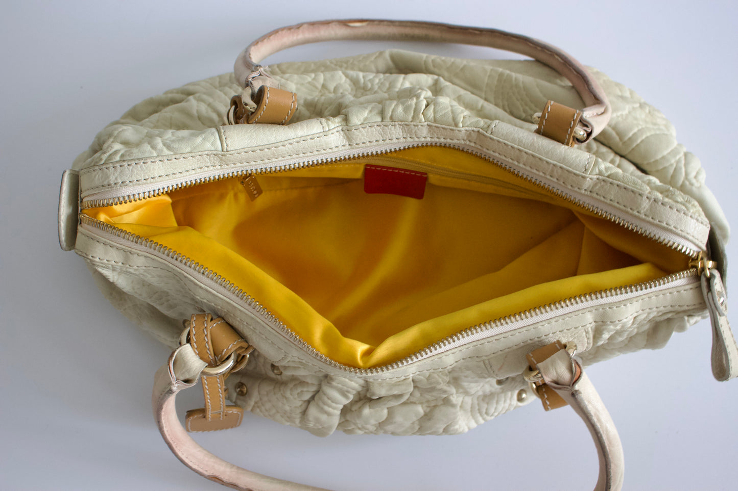 Etro white embossed leather shoulder bag