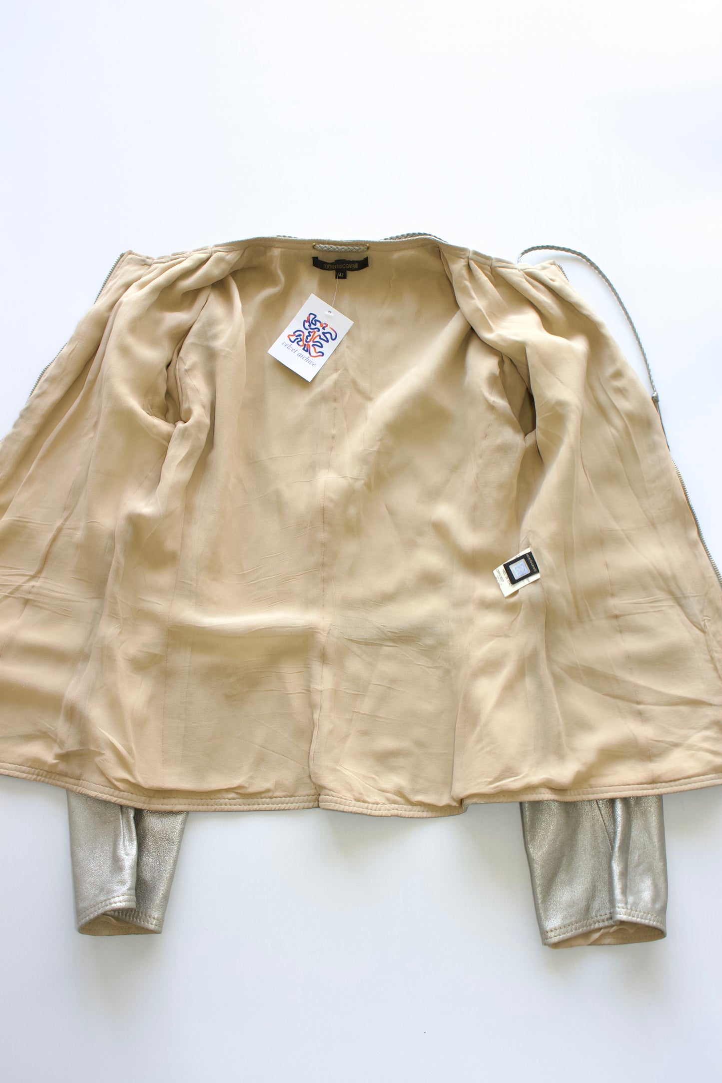 Roberto Cavalli 2000s silver leather jacket
