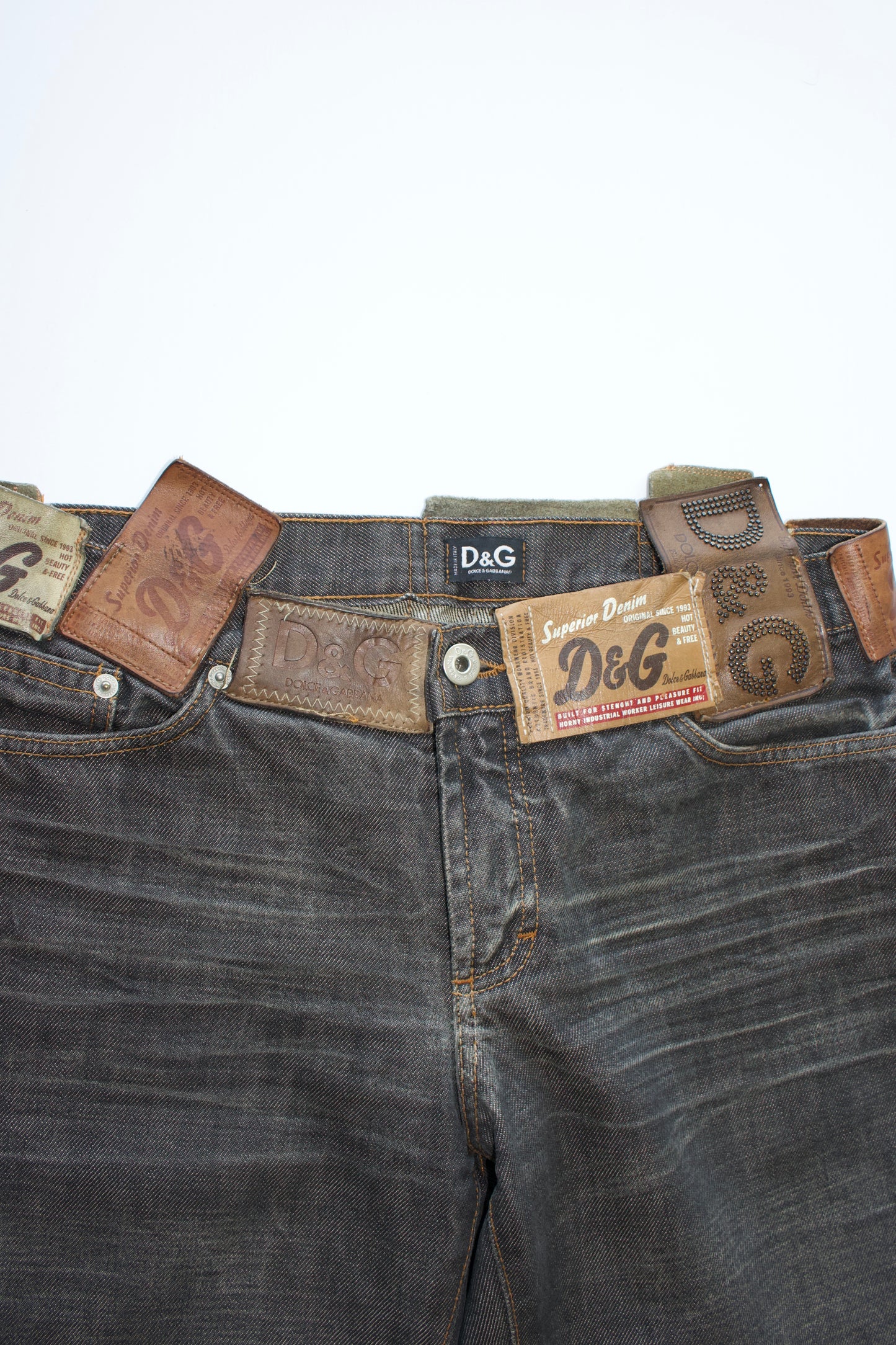 Dolce & Gabbana 2000s grey jeans with labels