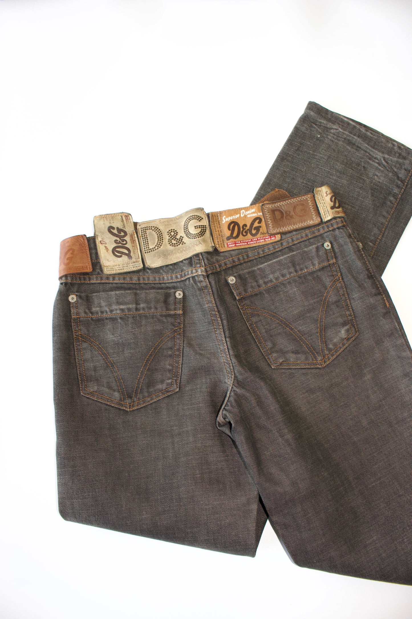 Dolce & Gabbana 2000s grey jeans with labels