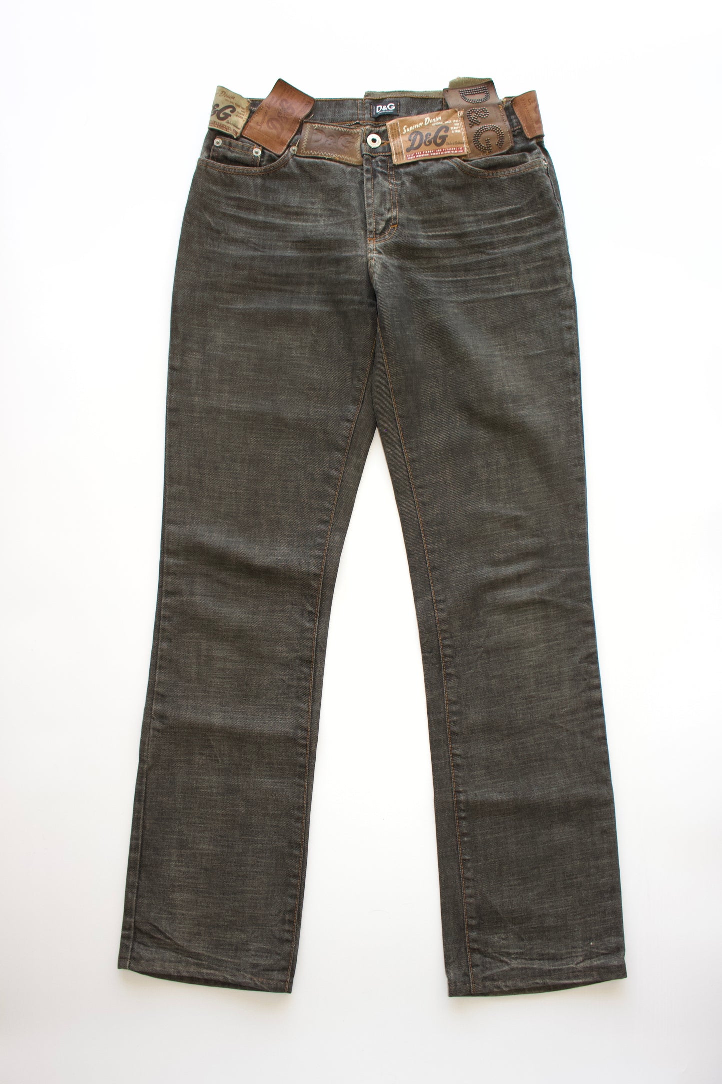 Dolce & Gabbana 2000s grey jeans with labels