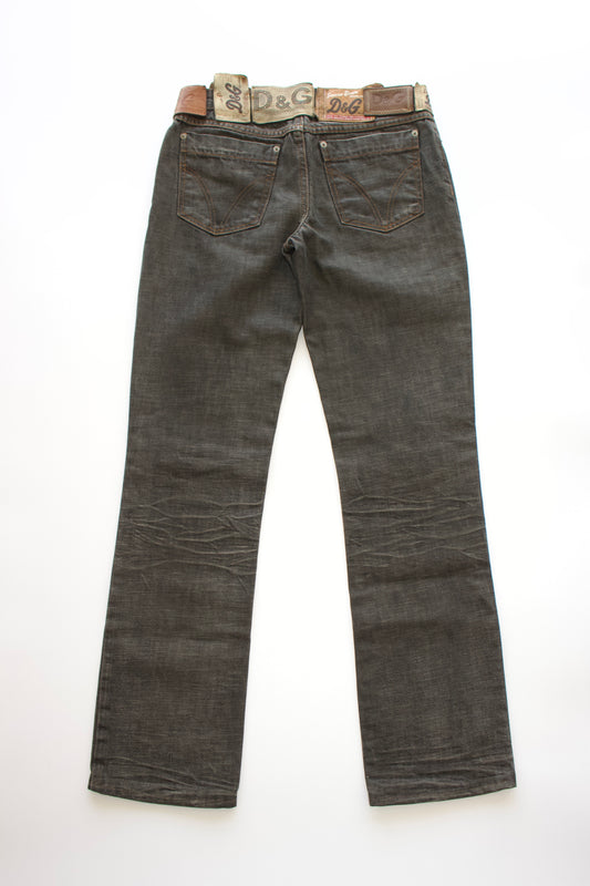 Dolce & Gabbana 2000s grey jeans with labels