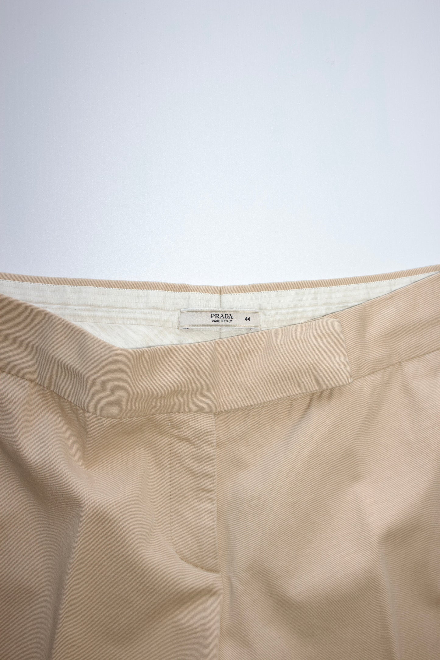 Prada SS2004 cream flared trousers