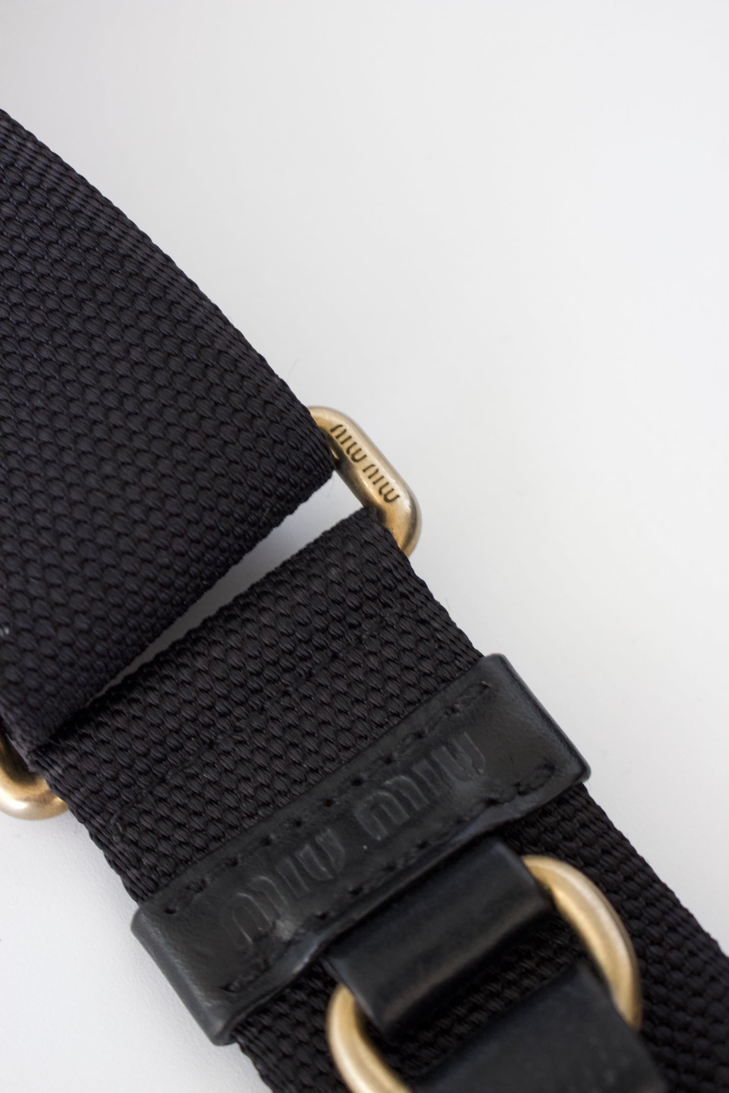 Miu Miu 2000s black nylon crossbody with carabiner