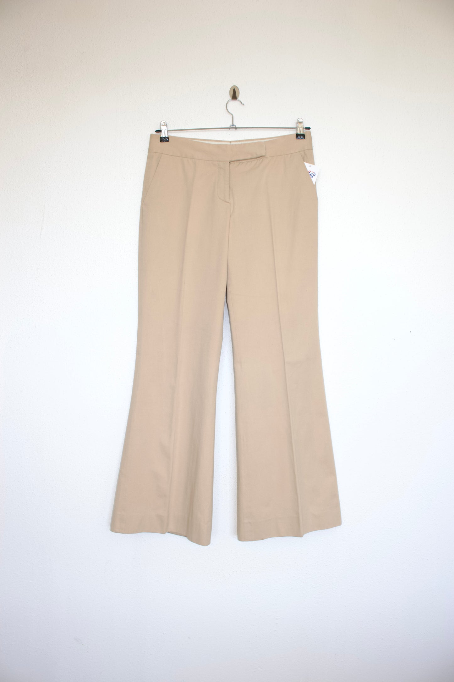 Prada SS2004 cream flared trousers