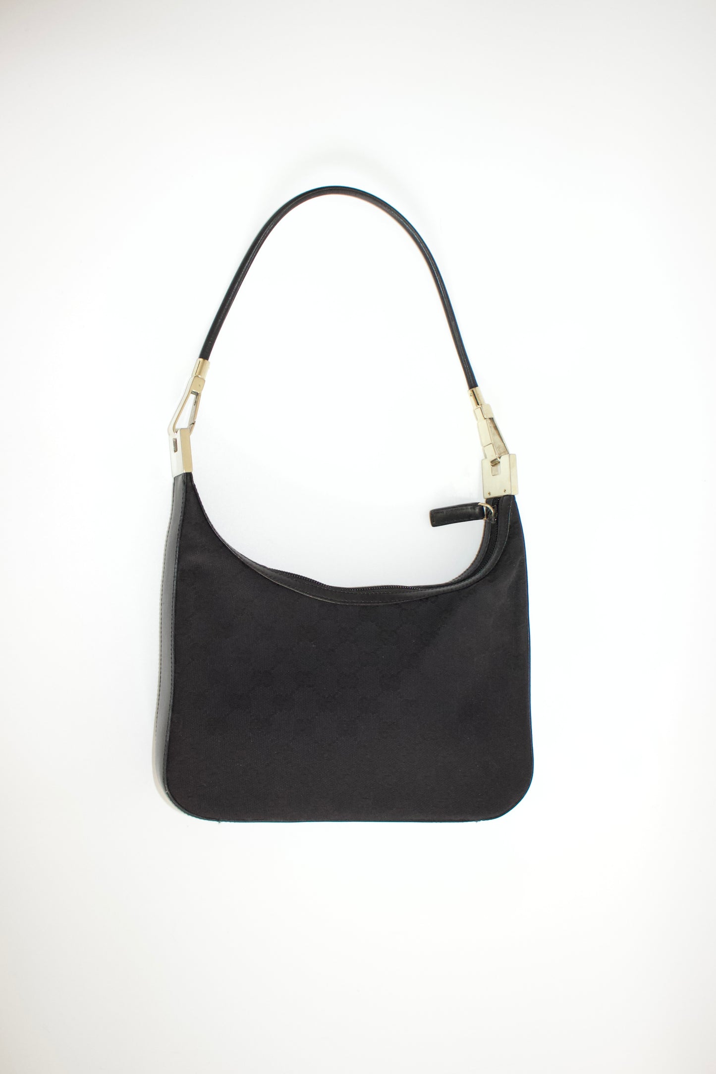 Gucci Tom Ford era black monogram canvas and leather bag