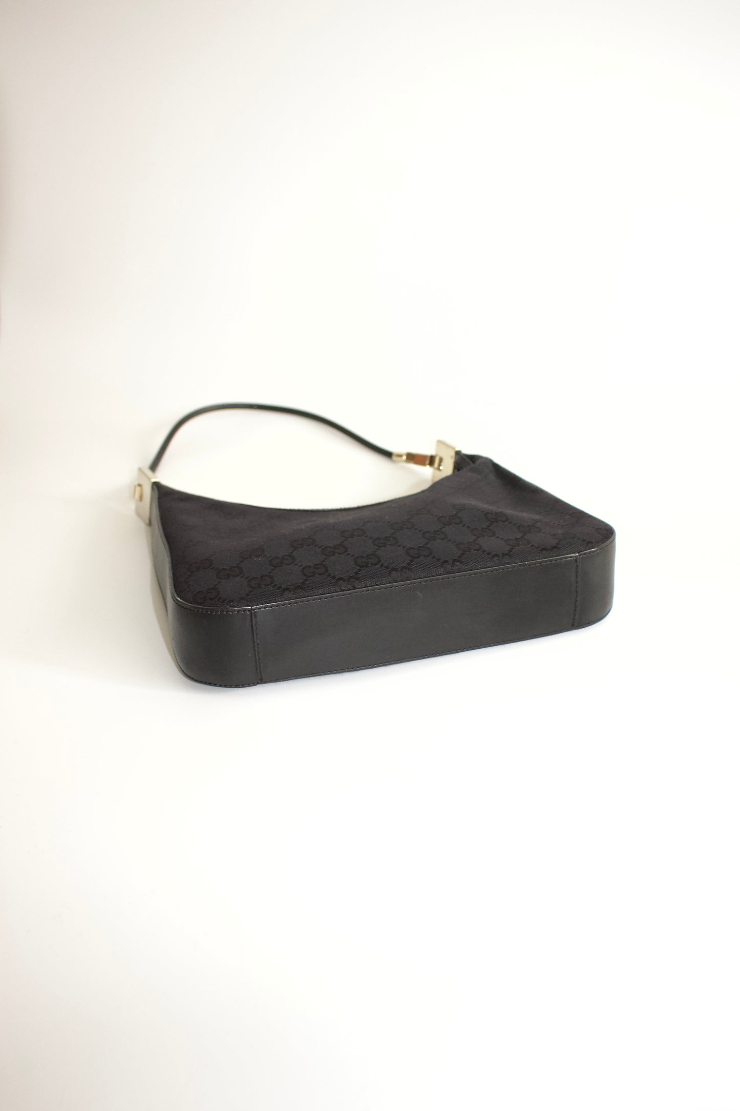 Gucci Tom Ford era black monogram canvas and leather bag