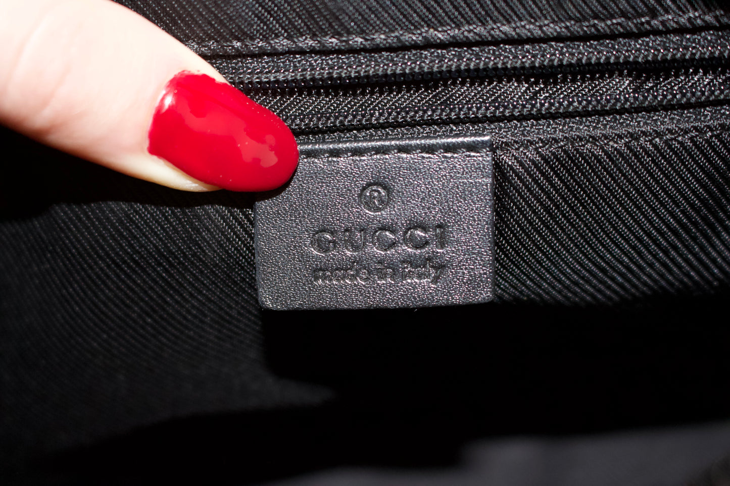 Gucci Tom Ford era black monogram canvas and leather bag
