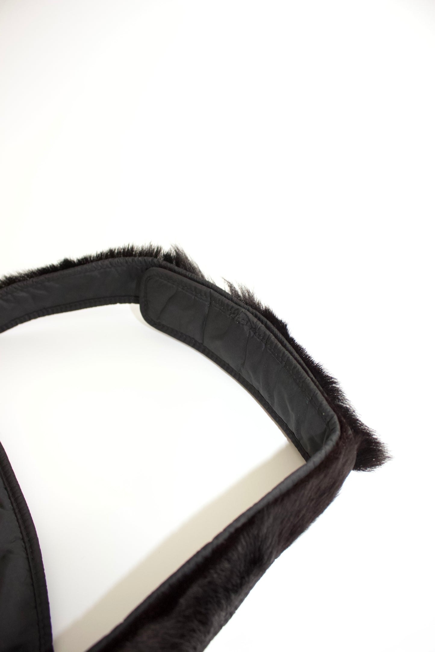 Prada FW1999 black goat fur belt bag