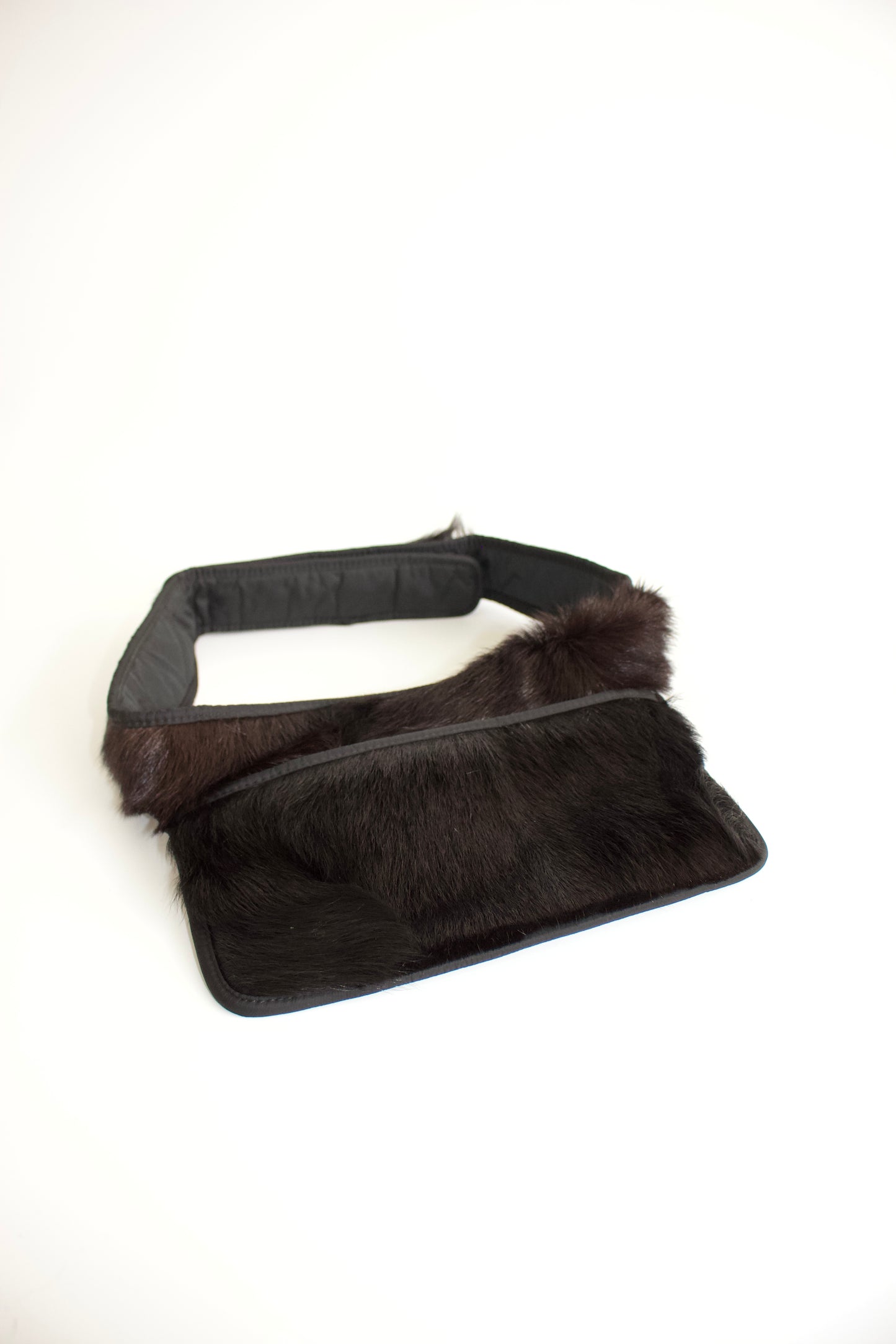 Prada FW1999 black goat fur belt bag