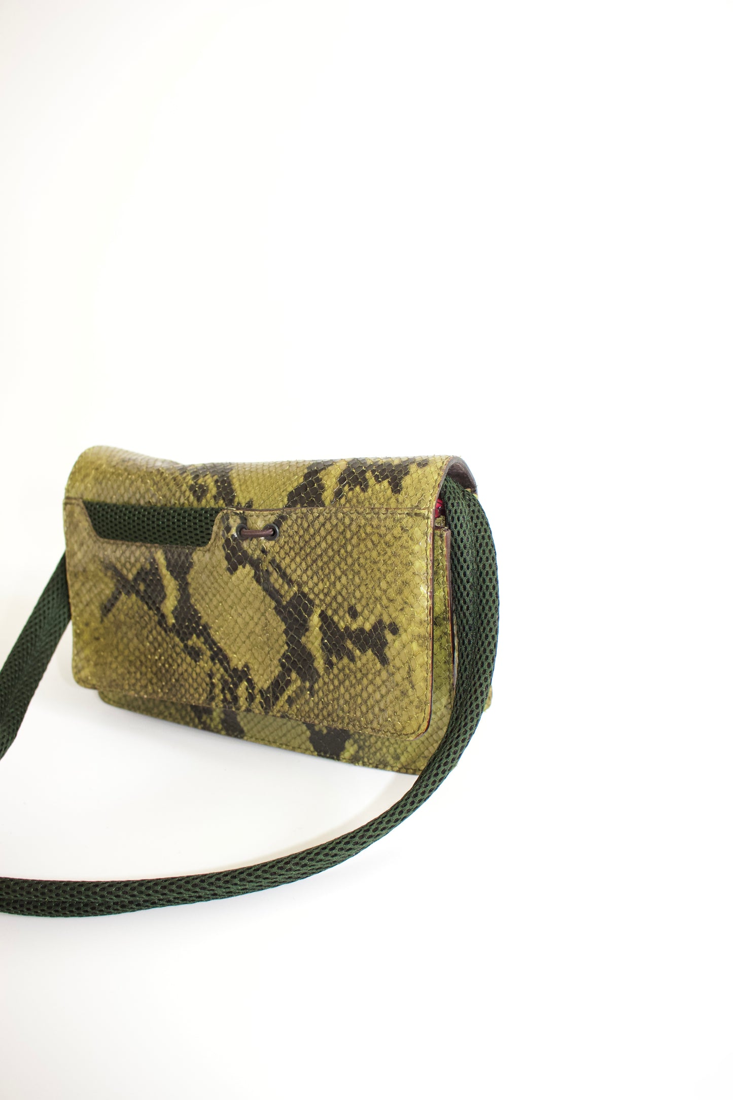 Miu Miu FW1999 green python leather crossbody