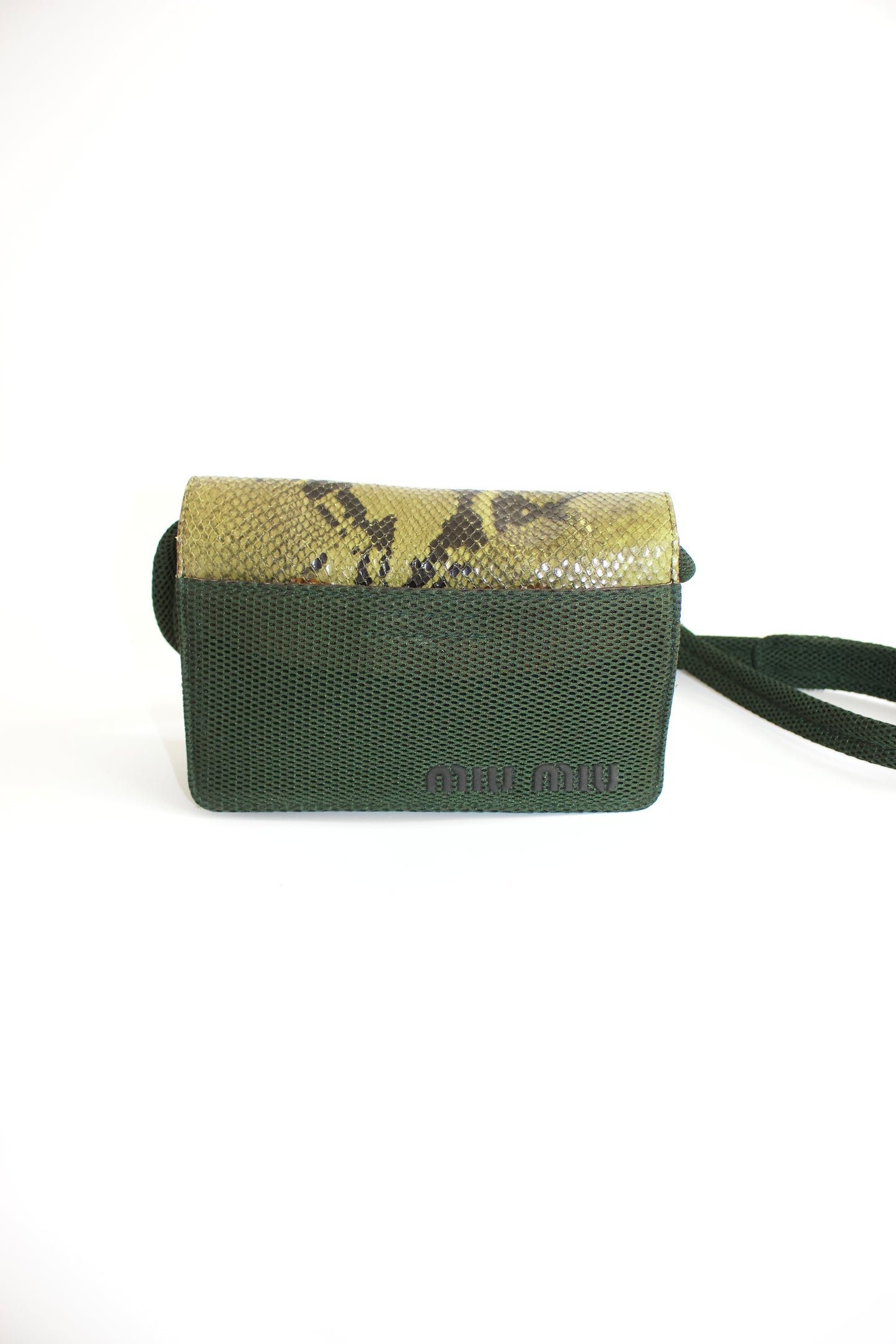Miu Miu FW1999 green python leather crossbody
