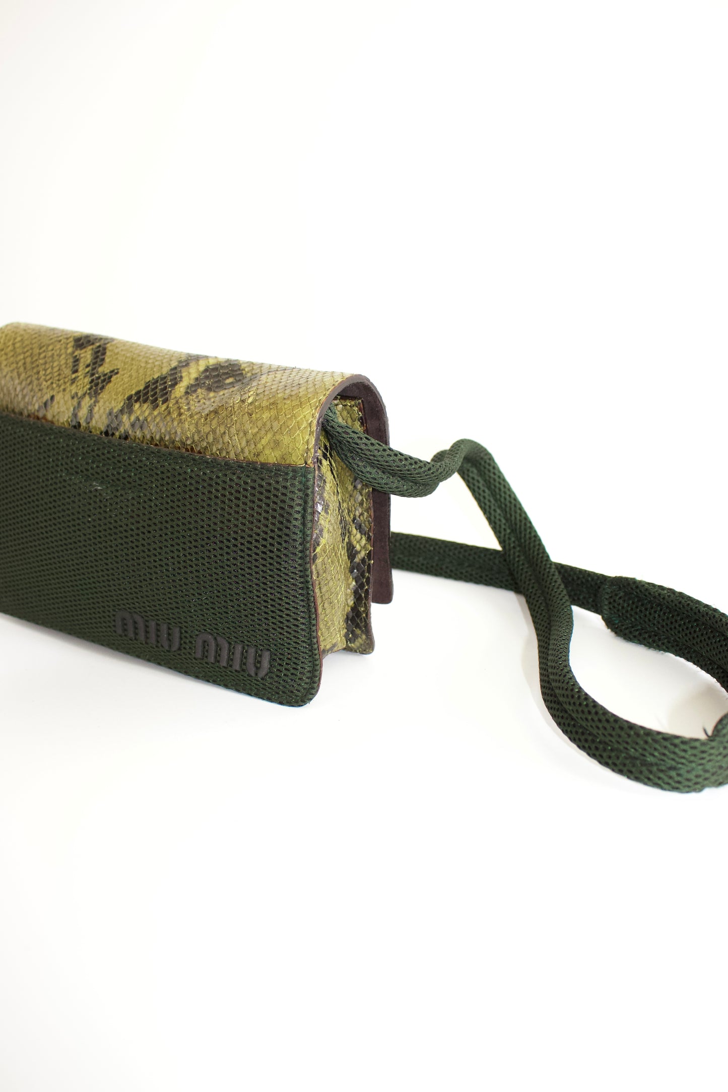 Miu Miu FW1999 green python leather crossbody