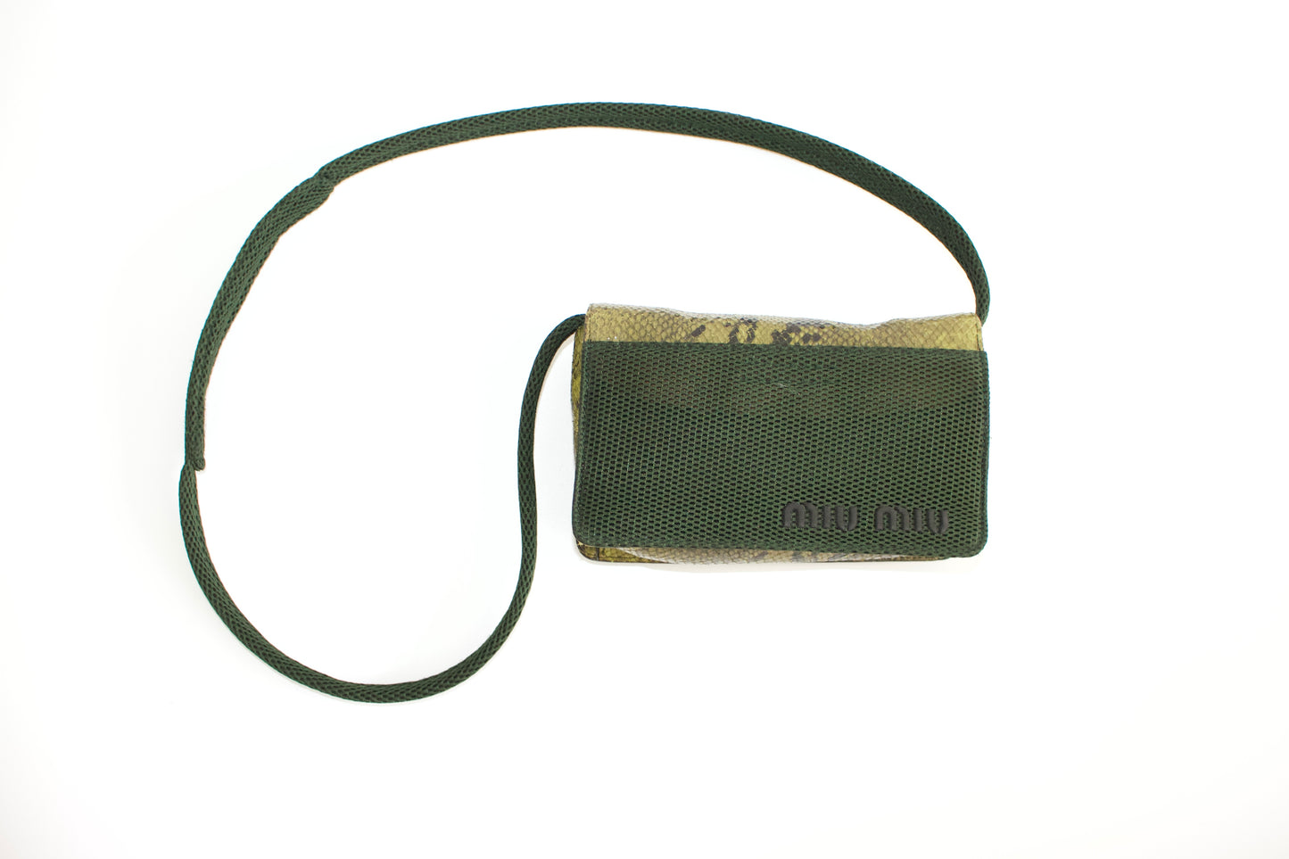 Miu Miu FW1999 green python leather crossbody