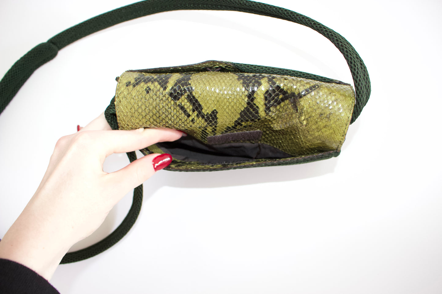Miu Miu FW1999 green python leather crossbody