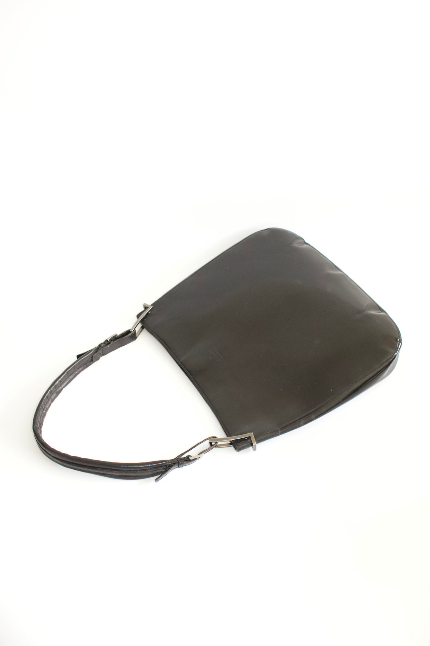 Gucci FW1998 Tom Ford era black glossy leather hobo