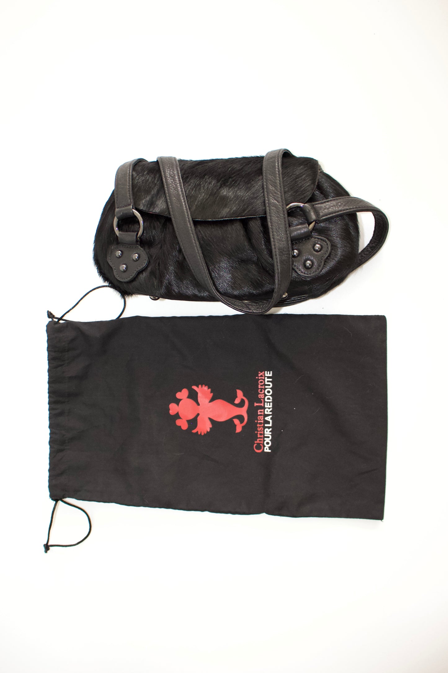 Chrisian Lacroix black fur bag