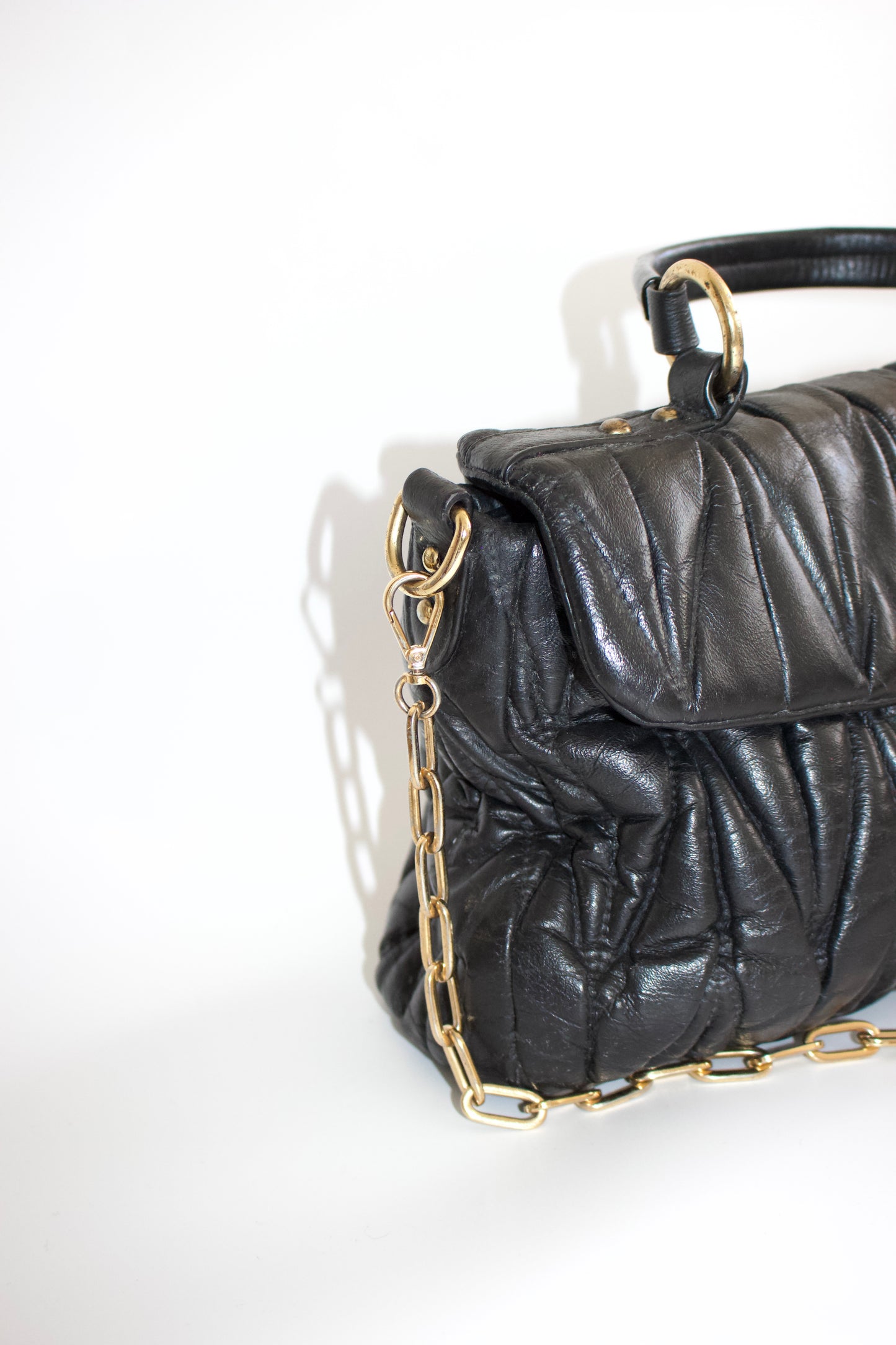 Miu Miu black matelassé crossbody