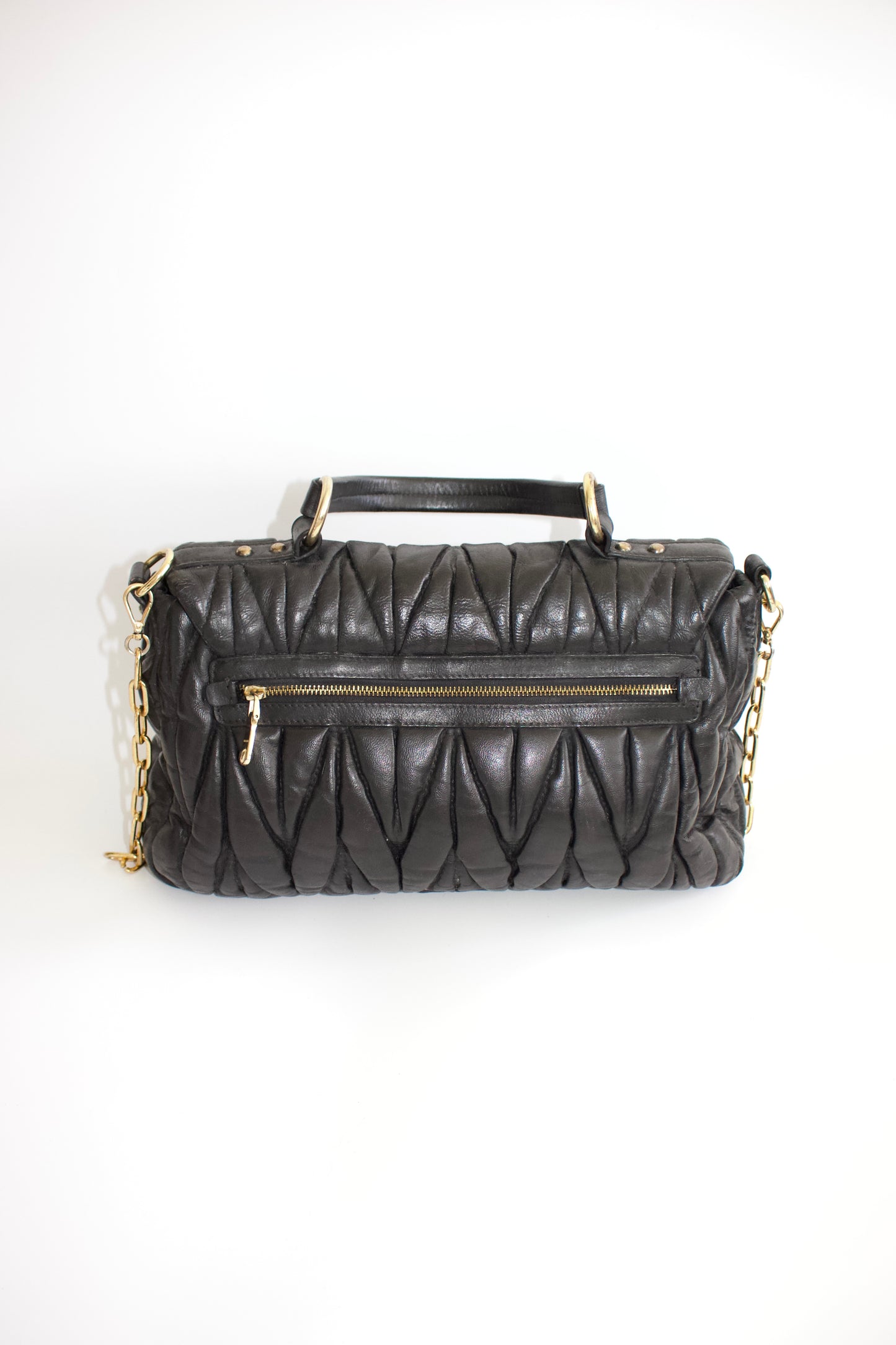 Miu Miu black matelassé crossbody