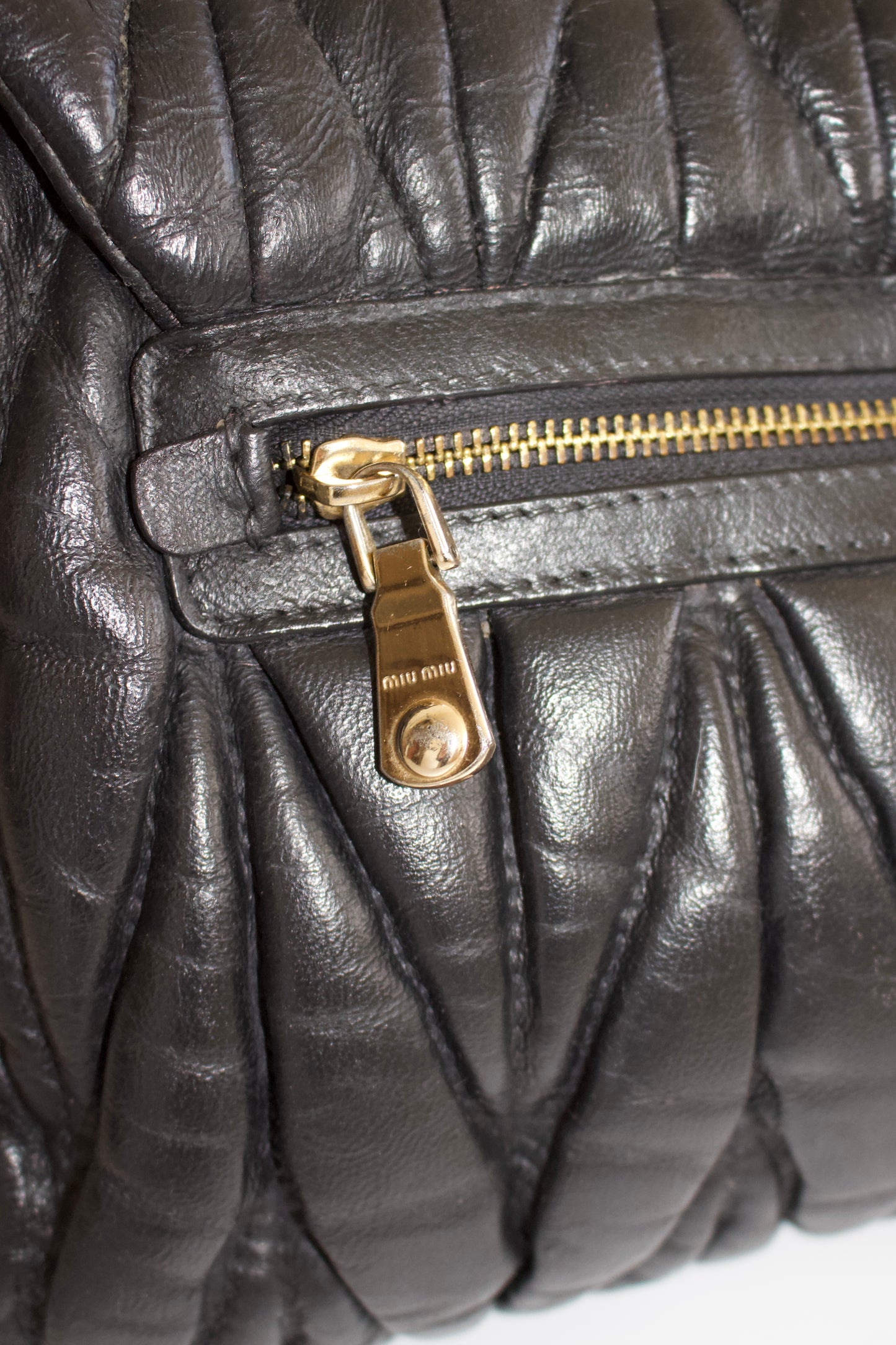 Miu Miu black matelassé crossbody