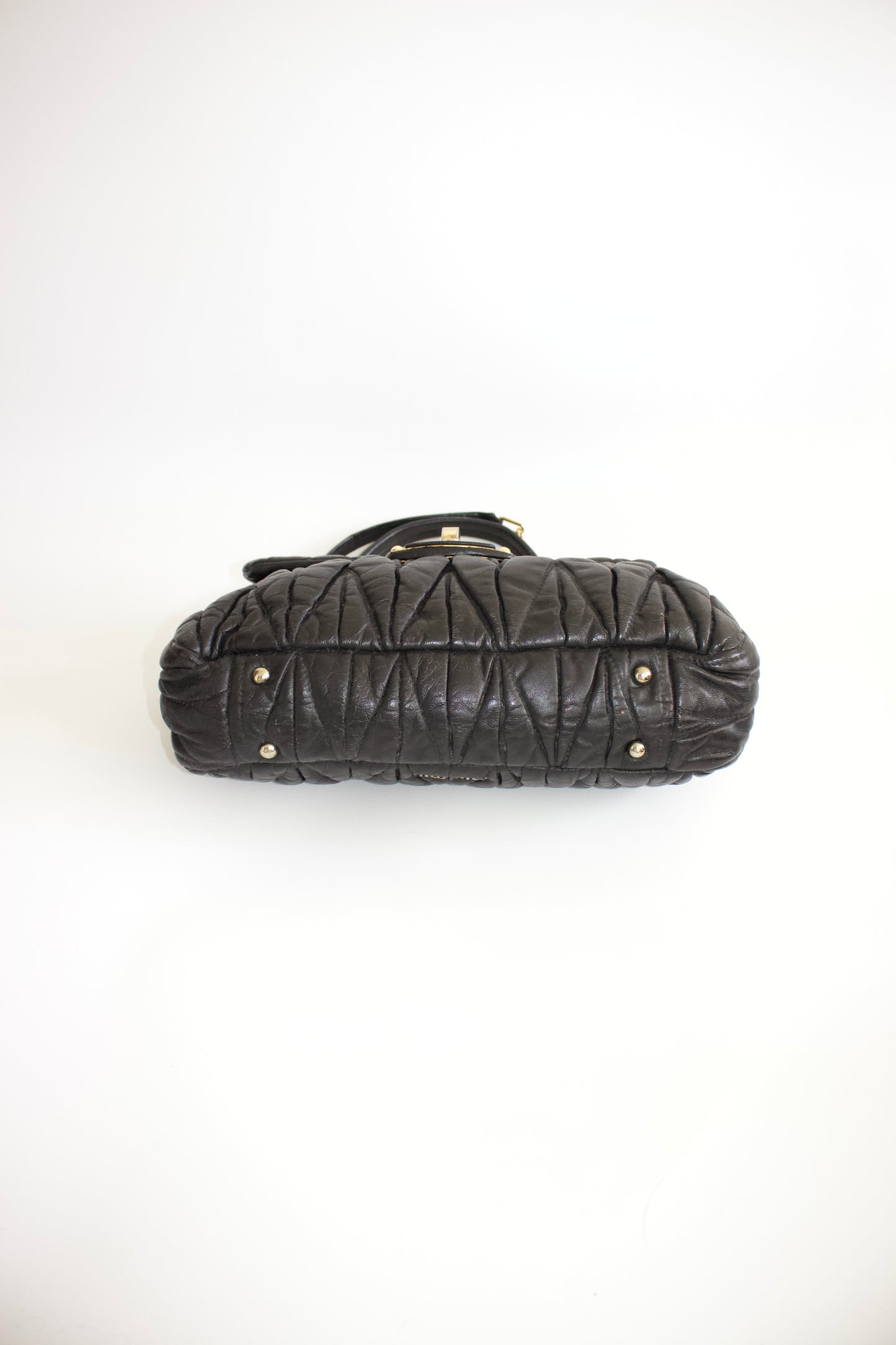 Miu Miu black matelassé crossbody