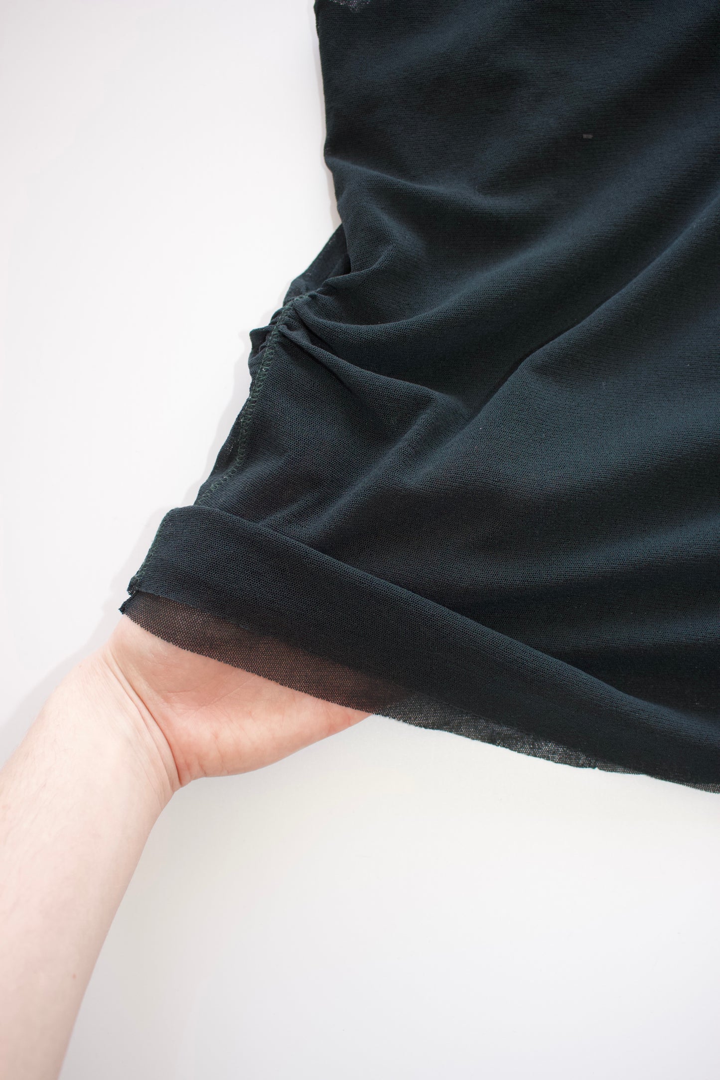 Jean Paul Gaultier Soleil dark green mesh top