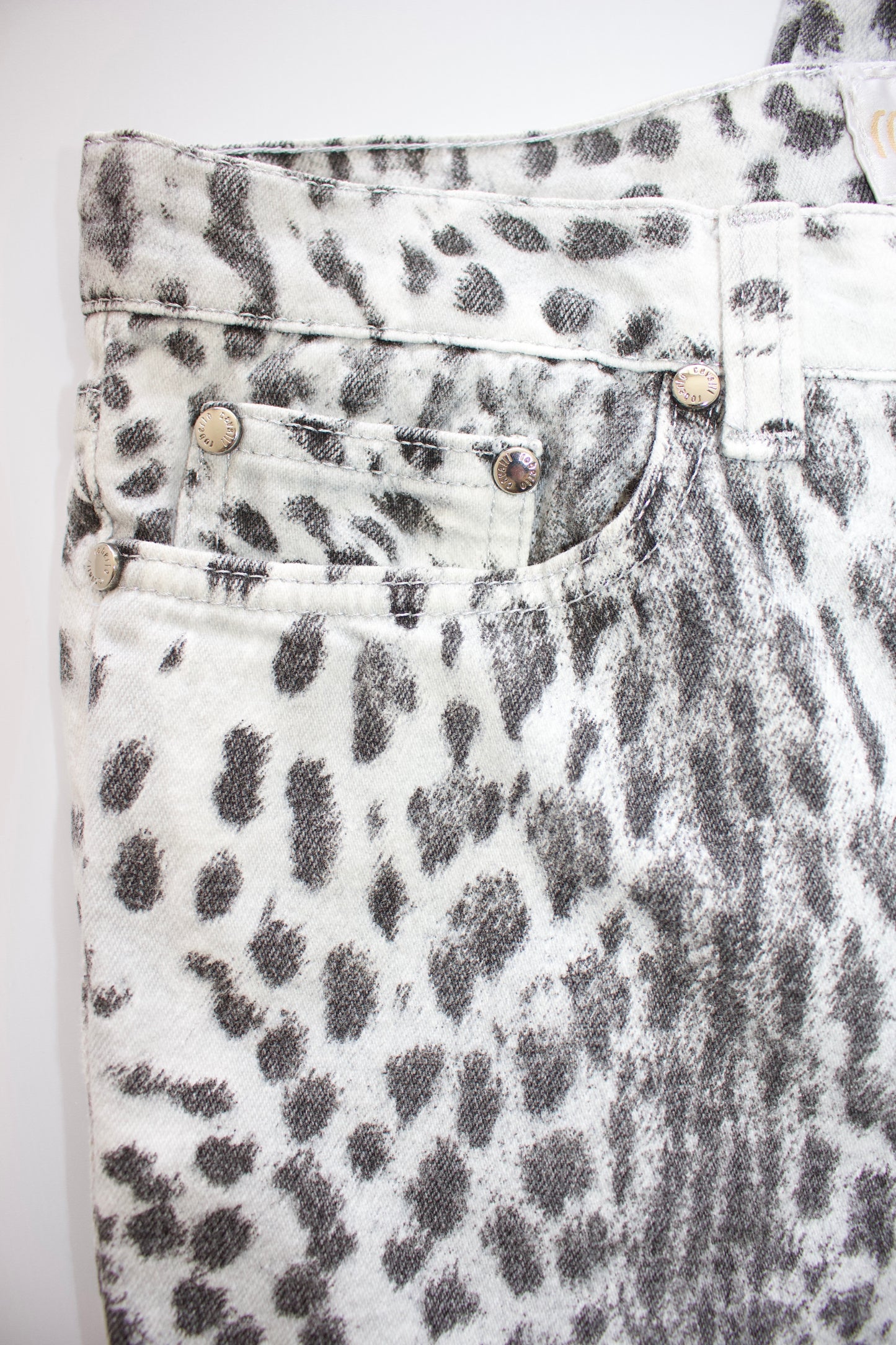 Roberto Cavalli cheetah print jeans