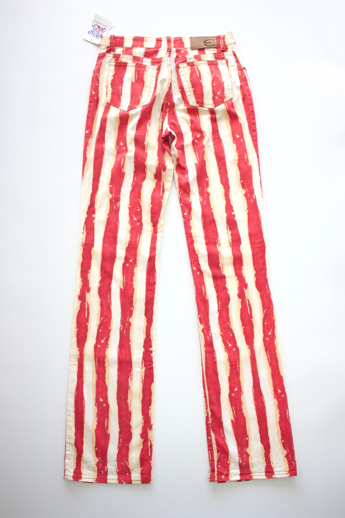 Roberto Cavalli red and white striped jeans