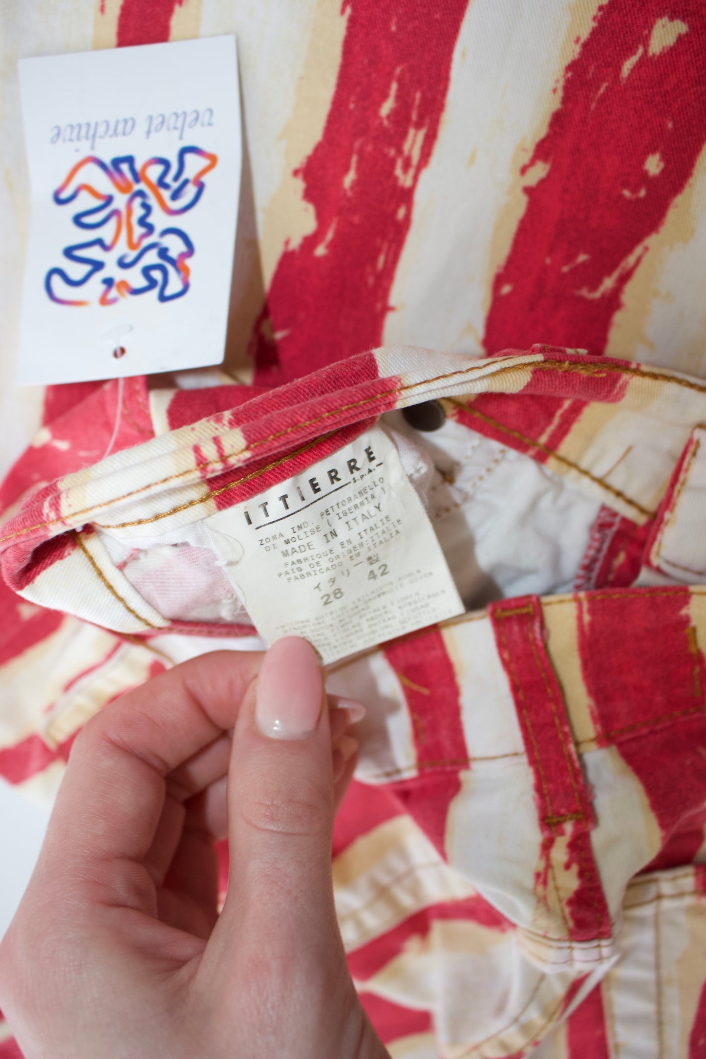 Roberto Cavalli red and white striped jeans