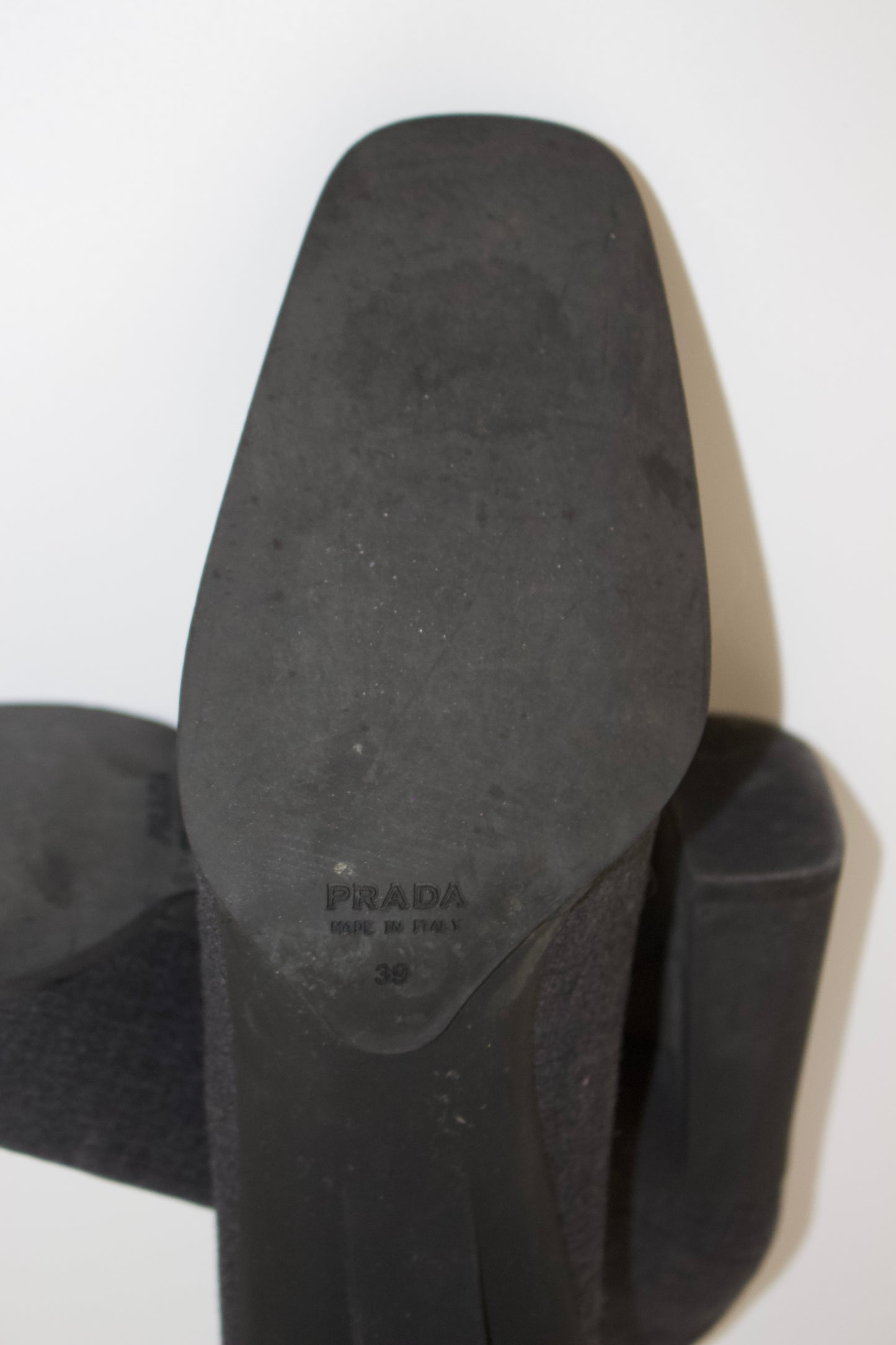 Prada FW 1999 grey fabric pumps