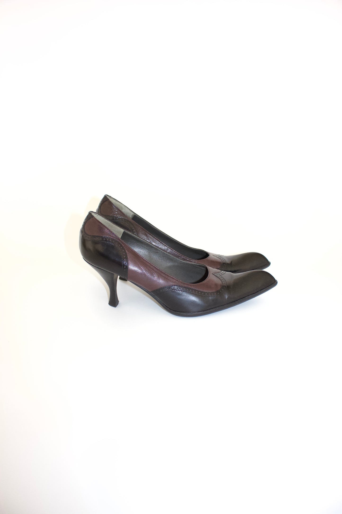 Miu Miu 90s black and purple kitten heels