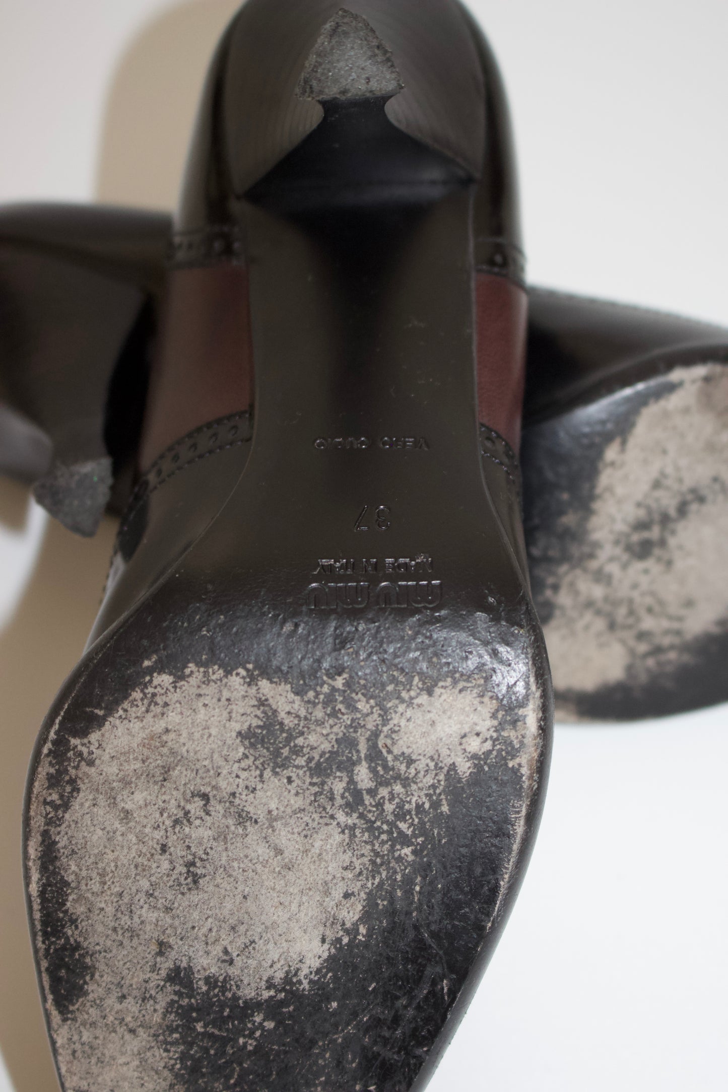Miu Miu 90s black and purple kitten heels