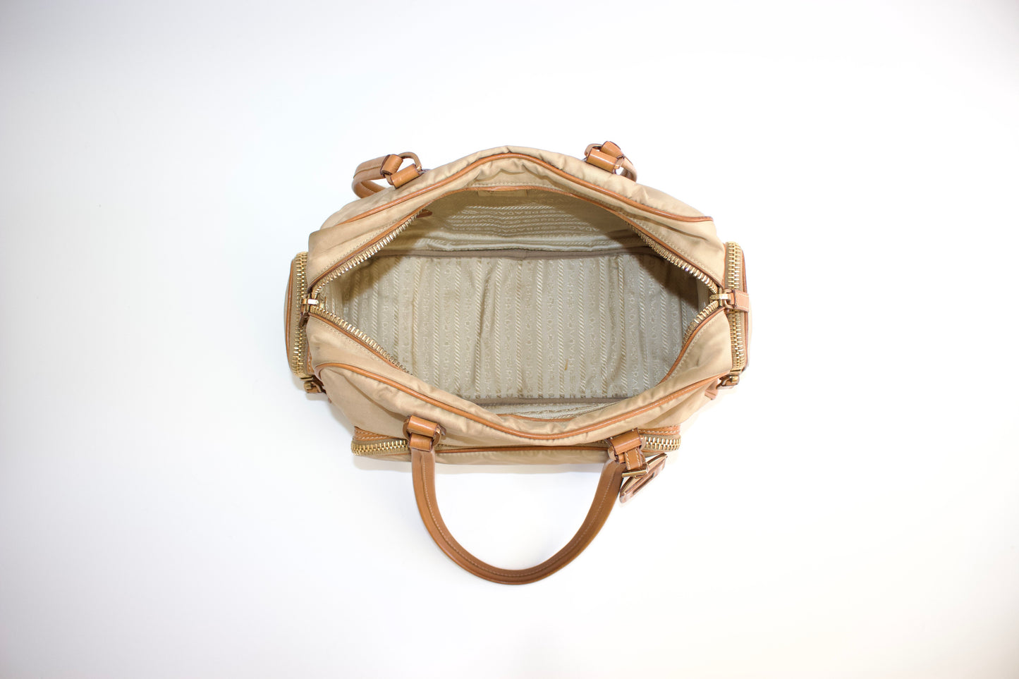 Prada SS 2004 leather and nylon shoulder bag