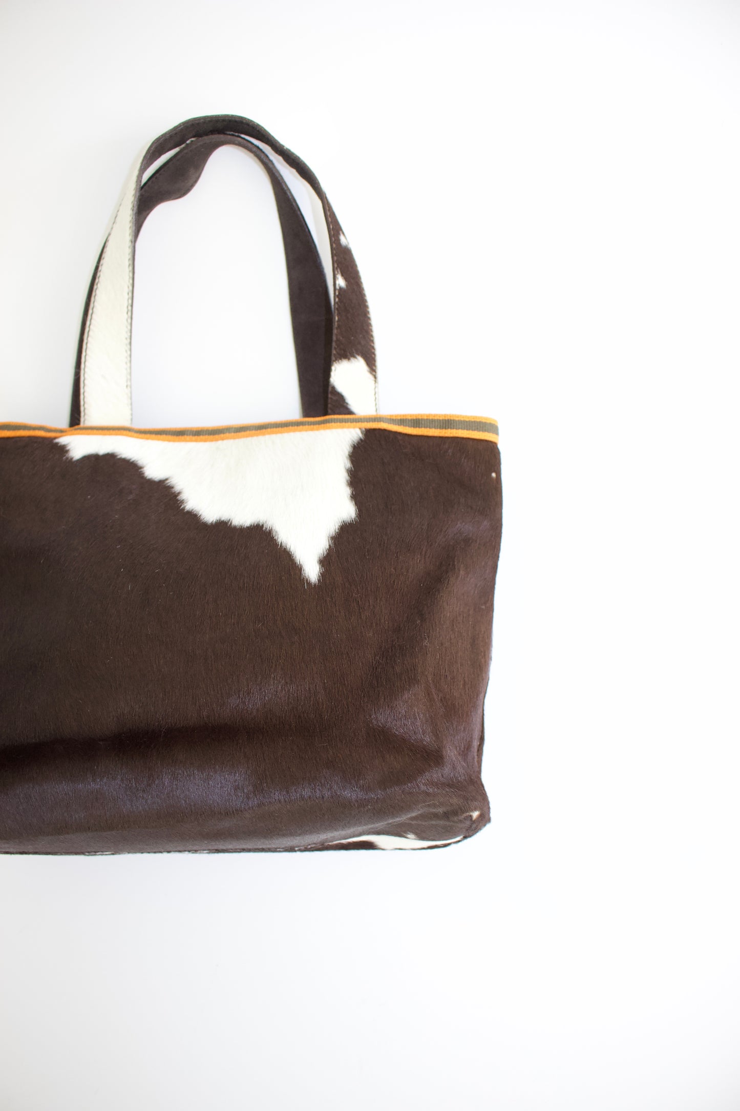 Miu Miu FW 1999 brown and white cowhide bag