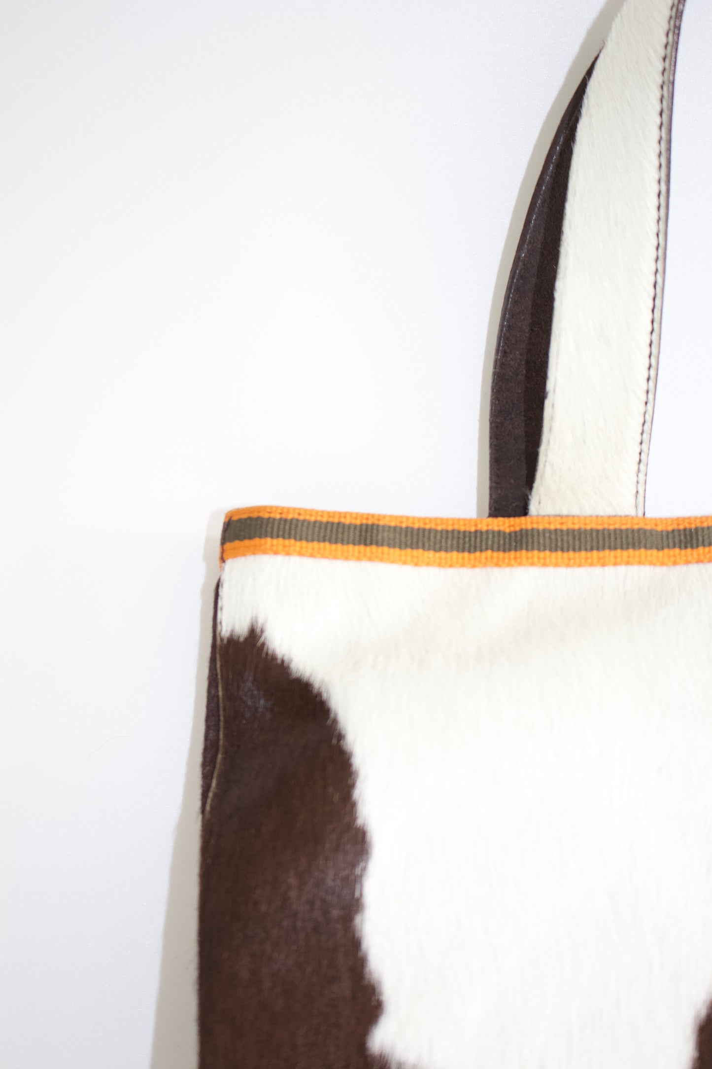 Miu Miu FW 1999 brown and white cowhide bag