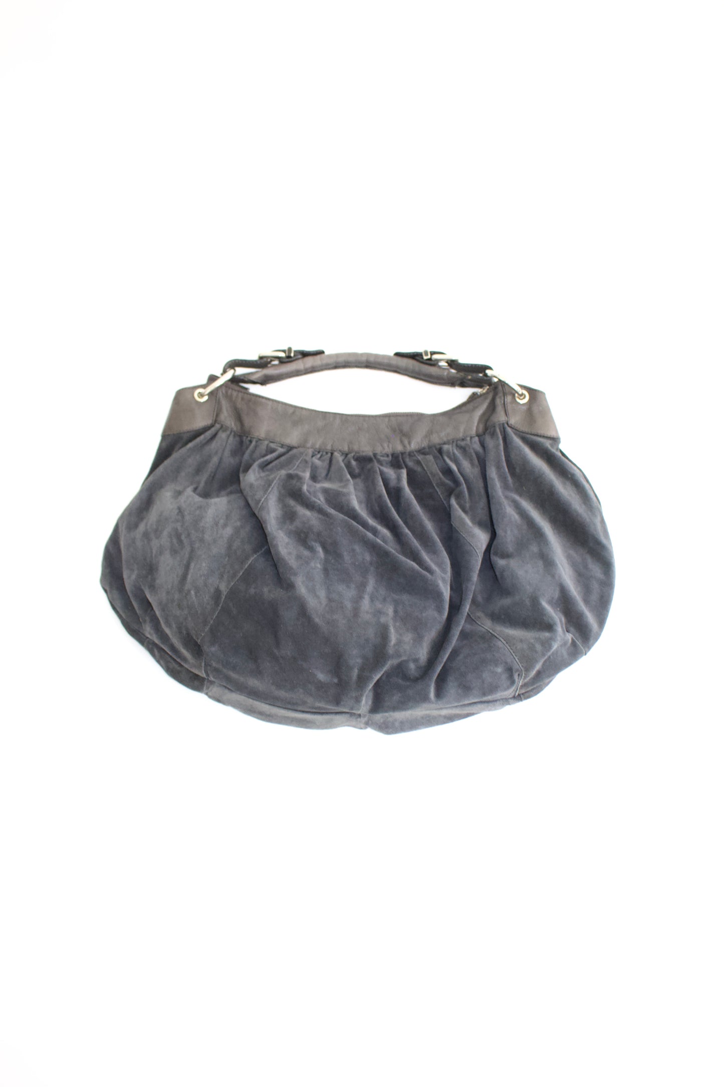 Miu Miu grey suede hobo bag