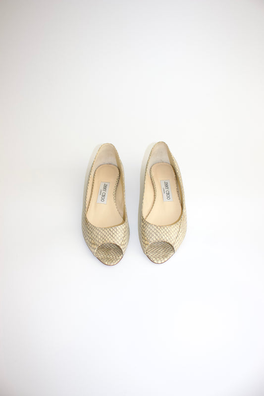 Jimmy Choo python leather flats