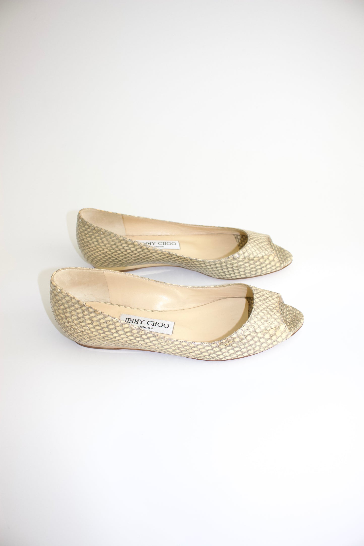 Jimmy Choo python leather flats
