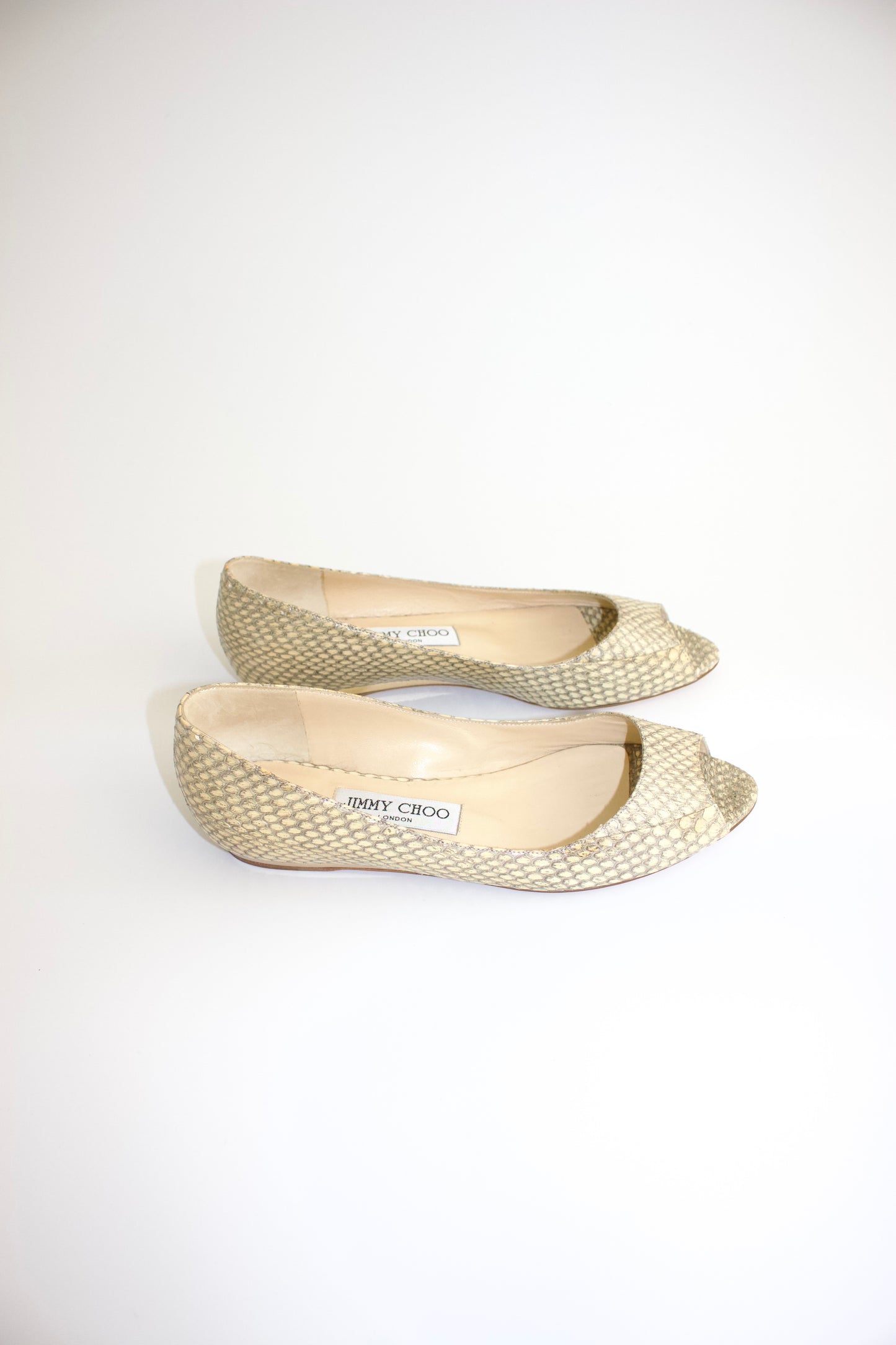 Jimmy Choo python leather flats