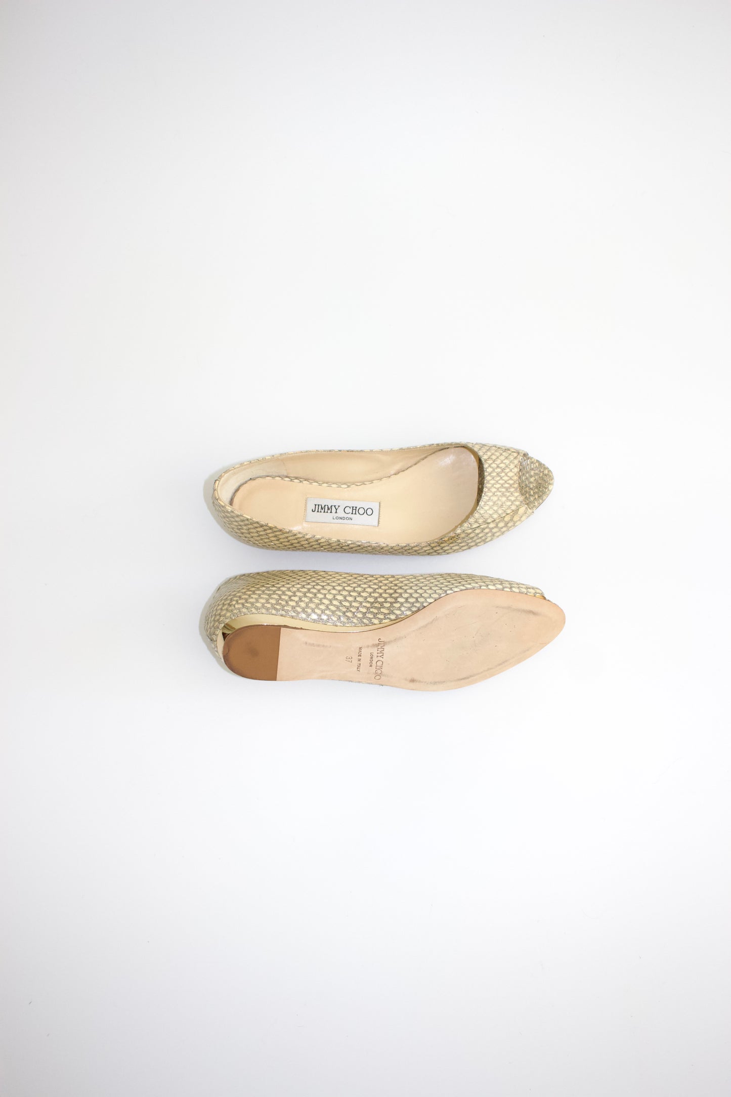 Jimmy Choo python leather flats