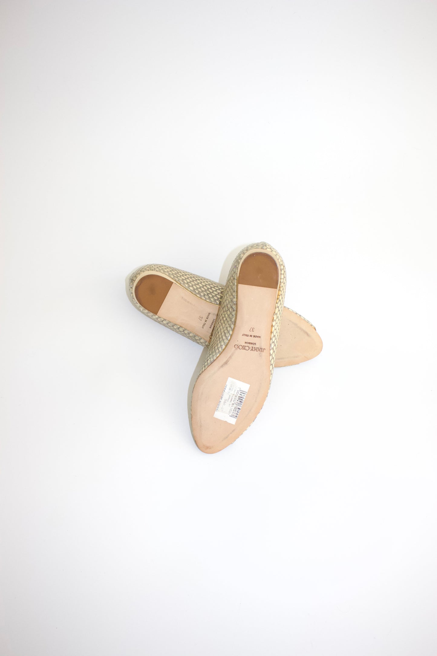 Jimmy Choo python leather flats