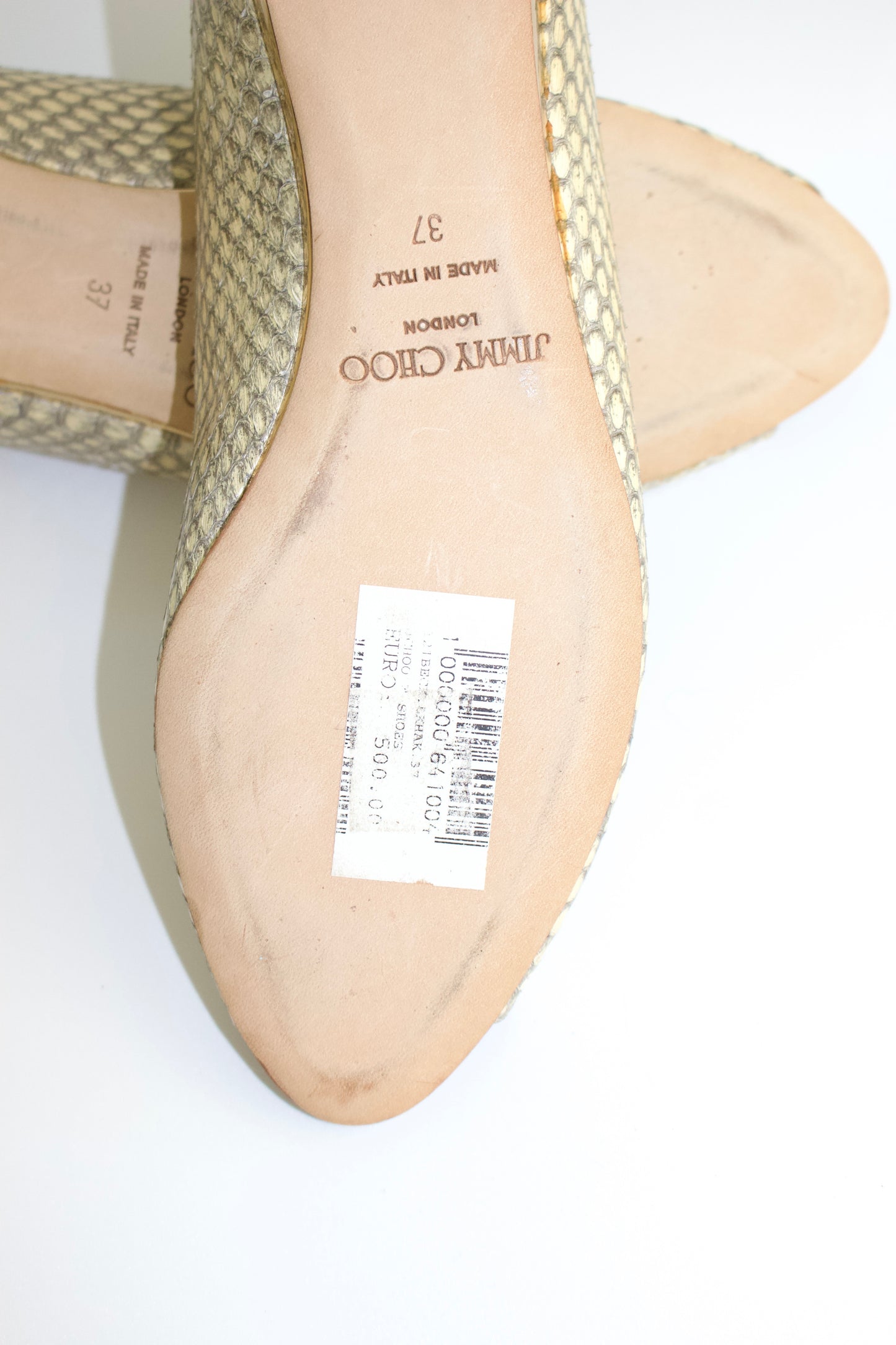 Jimmy Choo python leather flats