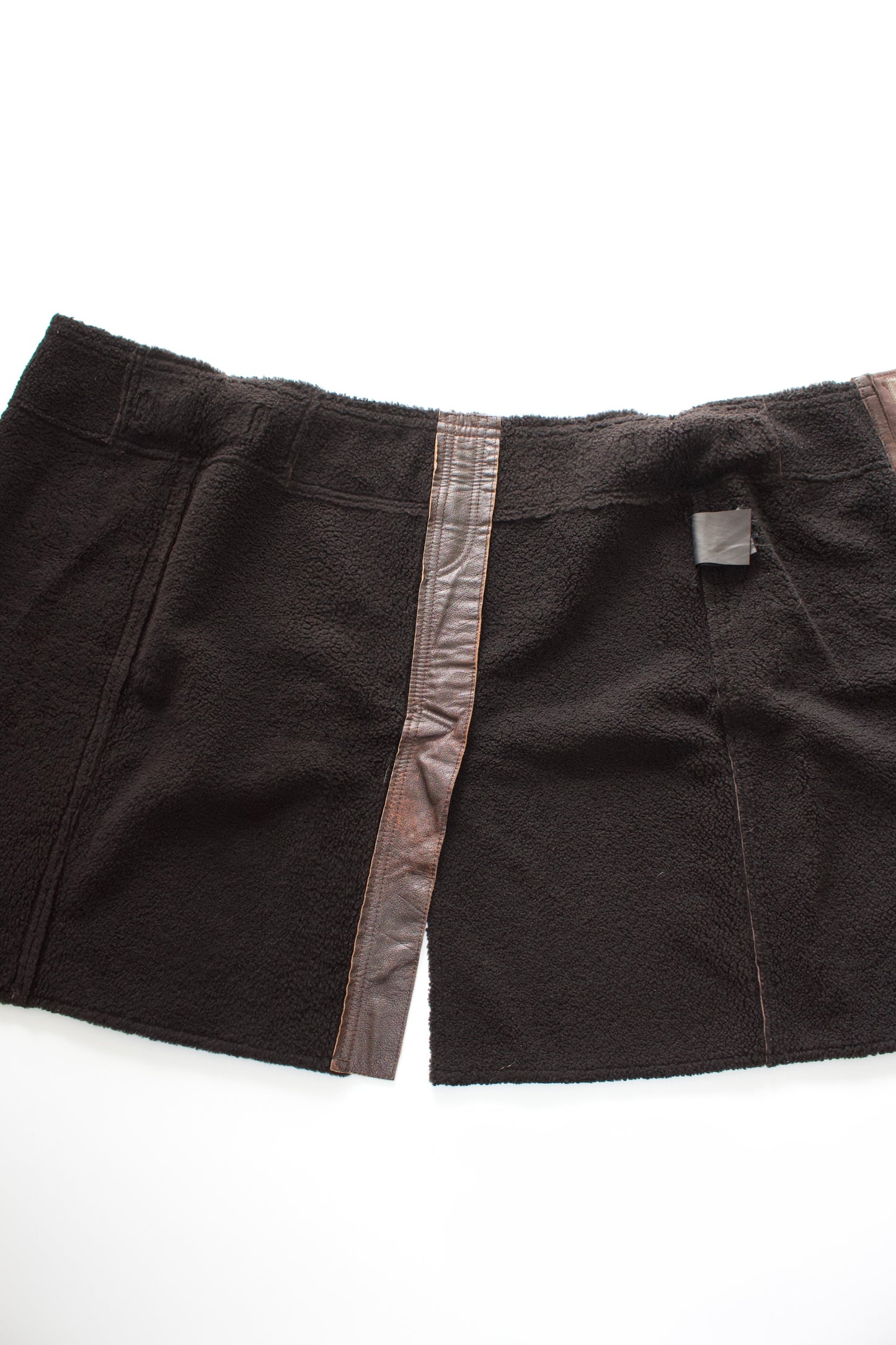Prada 2000s brown shearling skirt