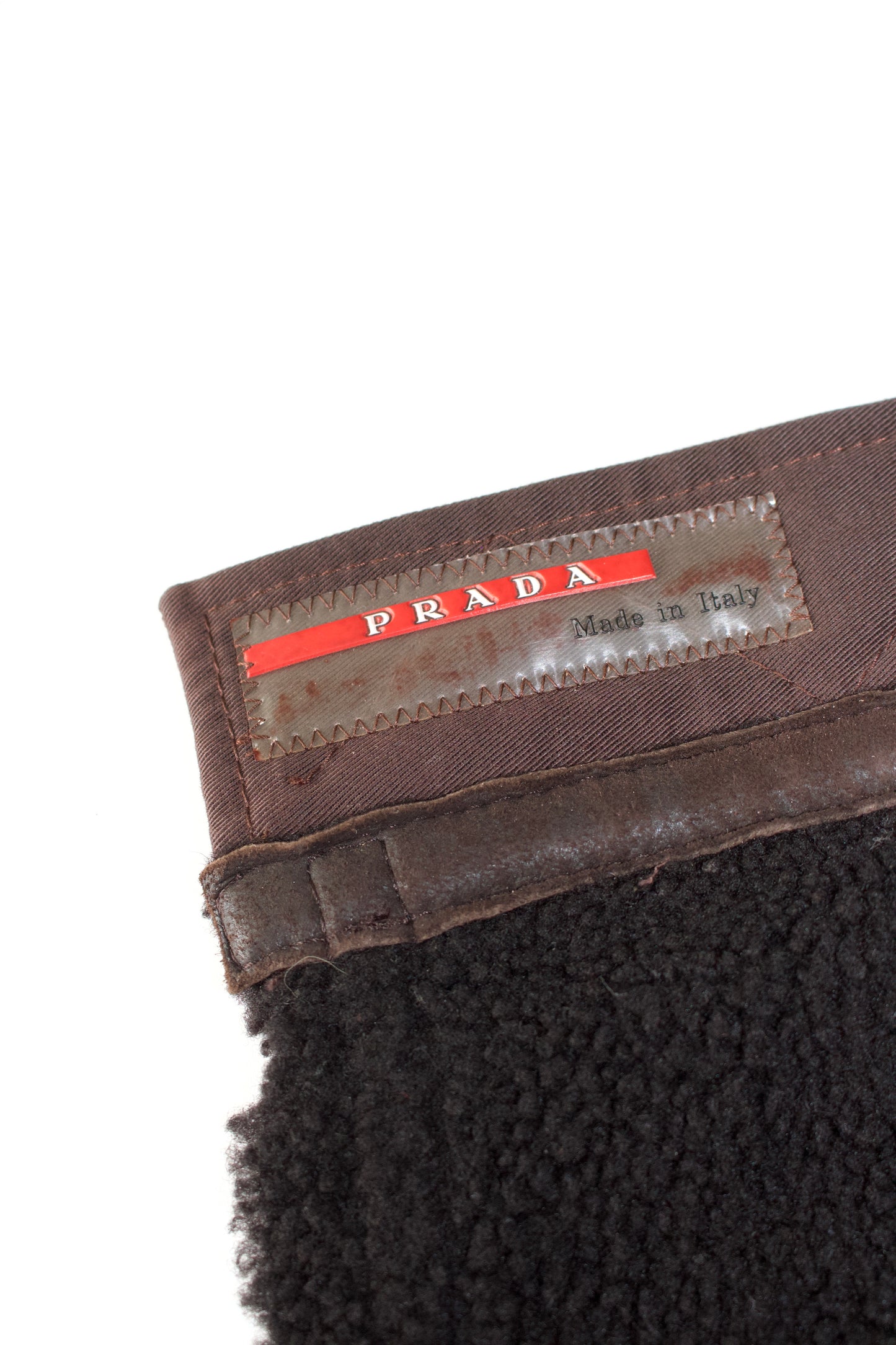 Prada 2000s brown shearling skirt