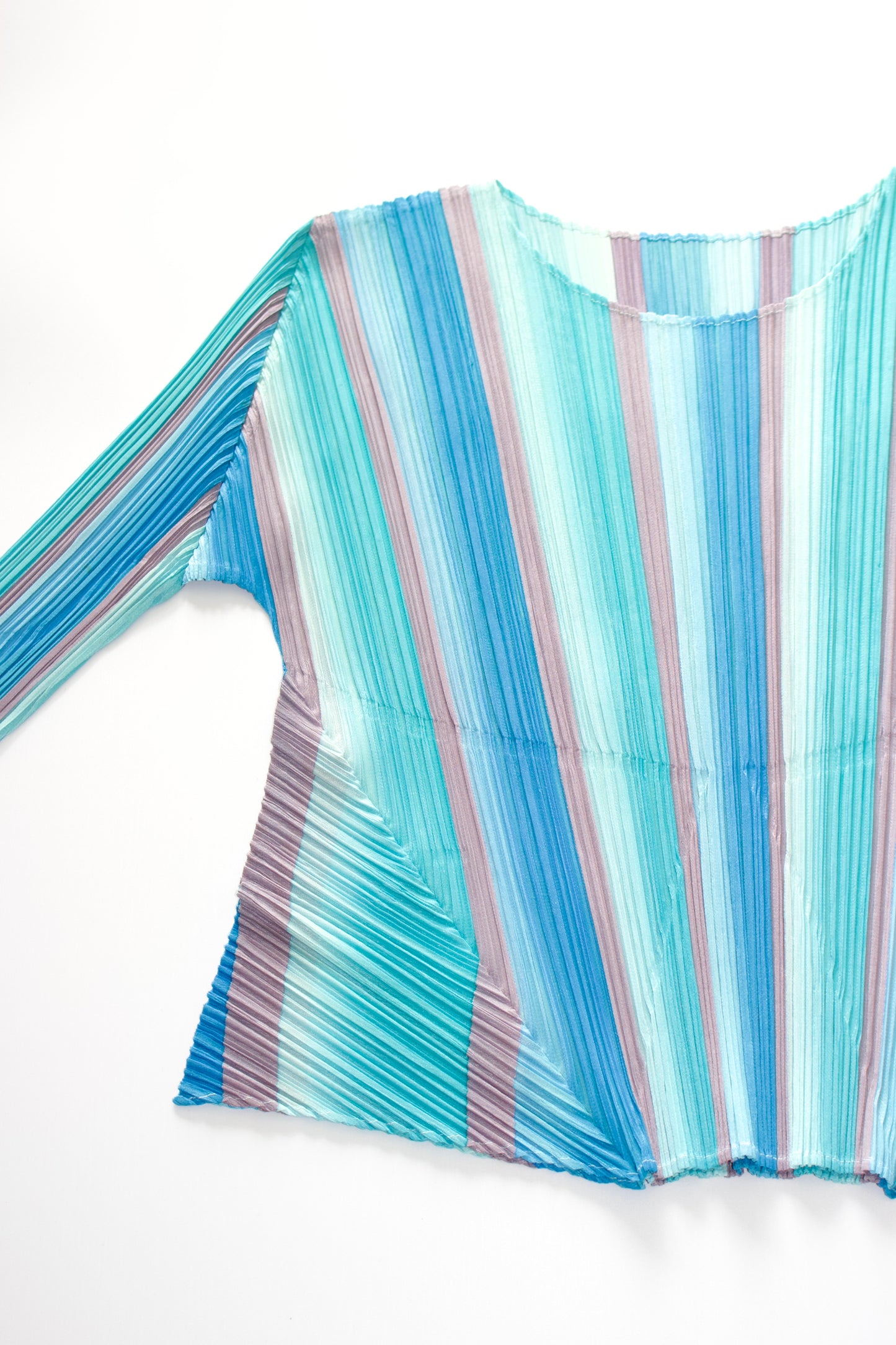 Issey Miyake Pleats Please blue longsleeve top