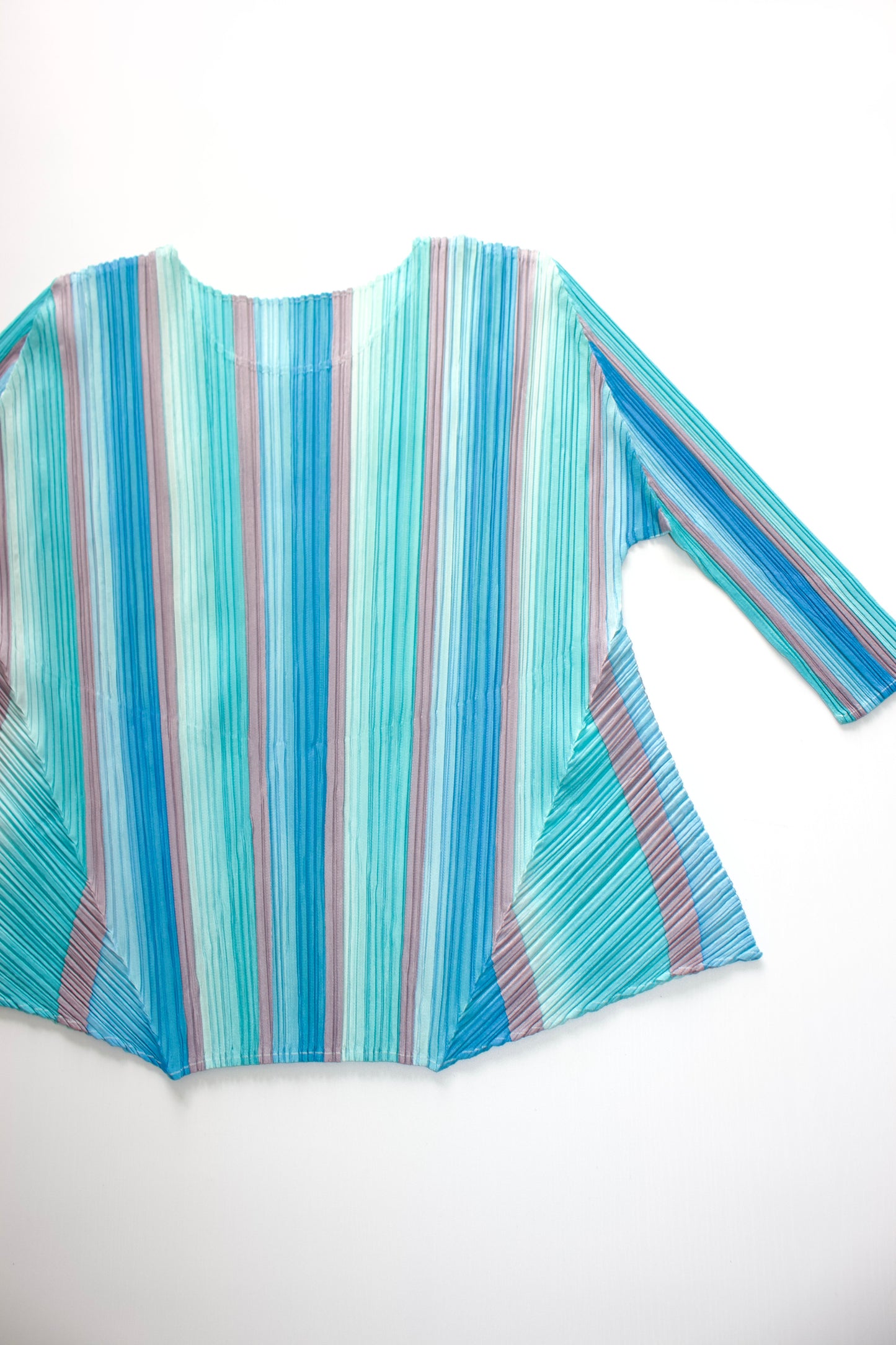 Issey Miyake Pleats Please blue longsleeve top