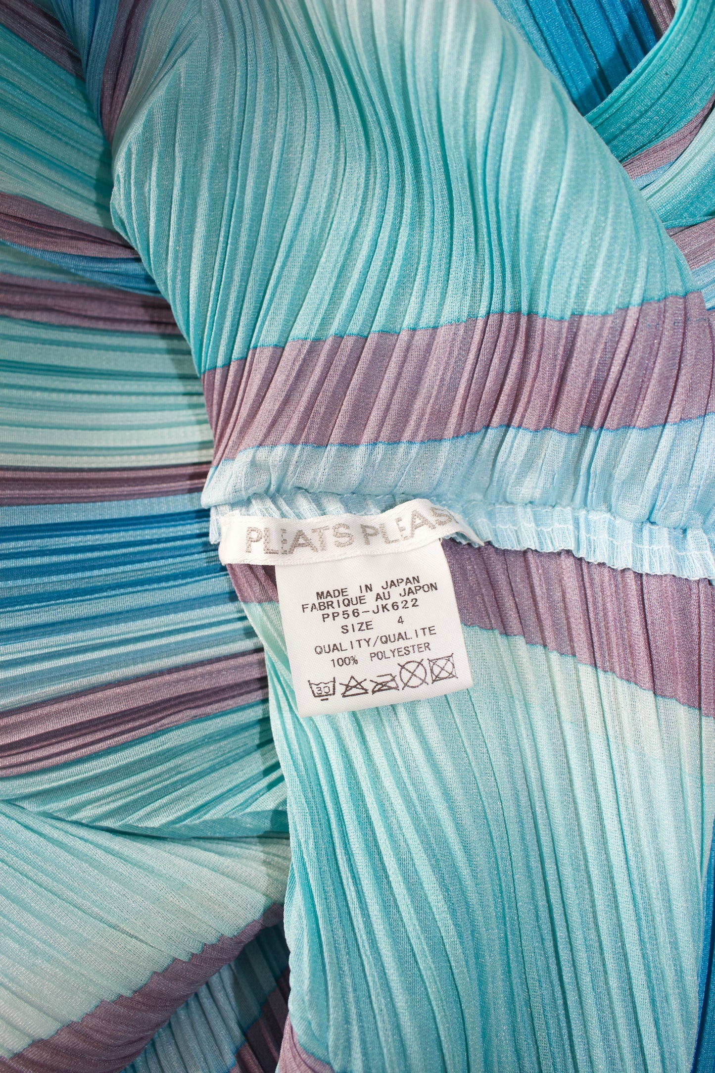 Issey Miyake Pleats Please blue longsleeve top